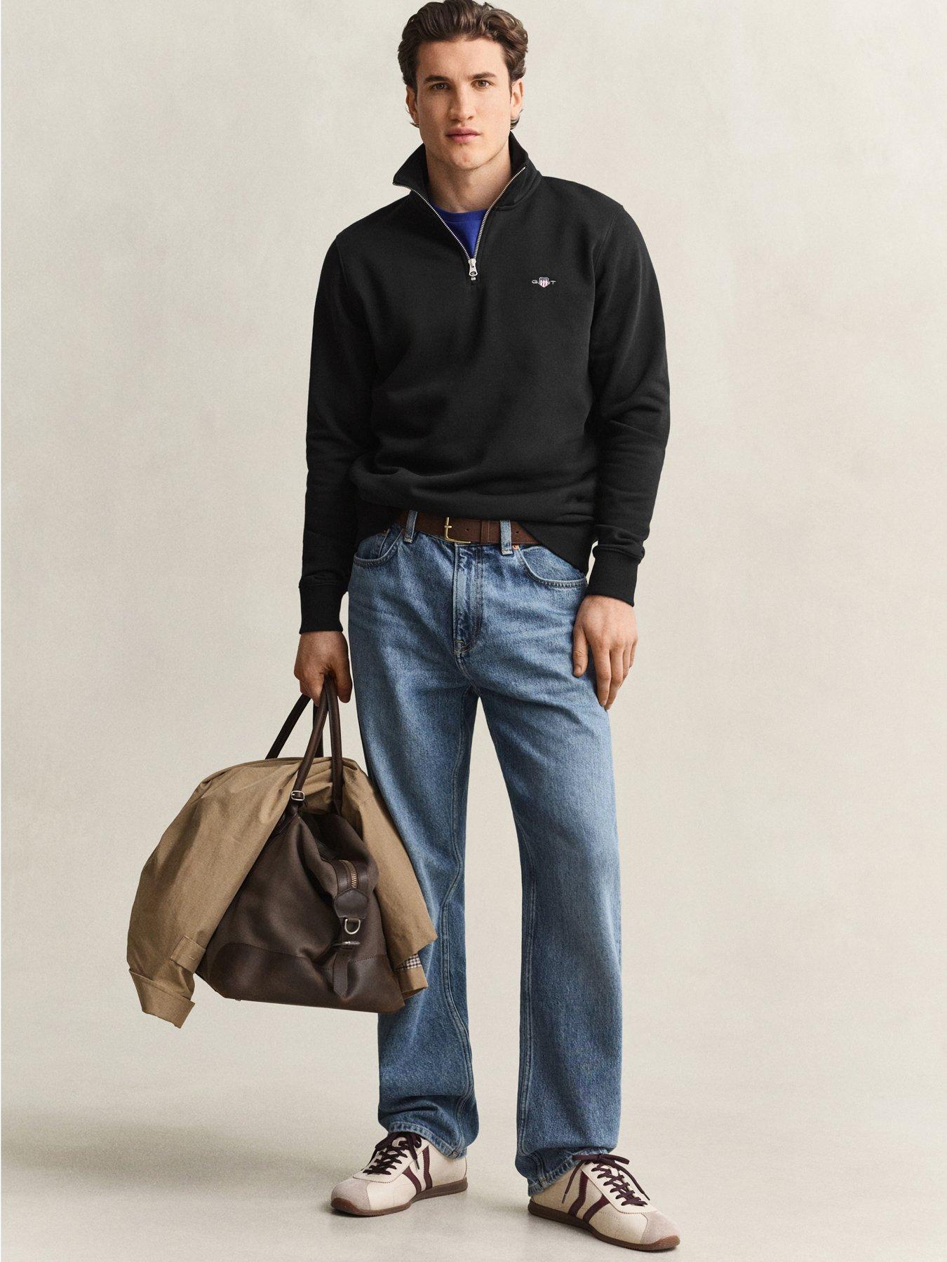 GANT Mens Half Zip Sweatshirt Long Sleeve Cotton - Image 7
