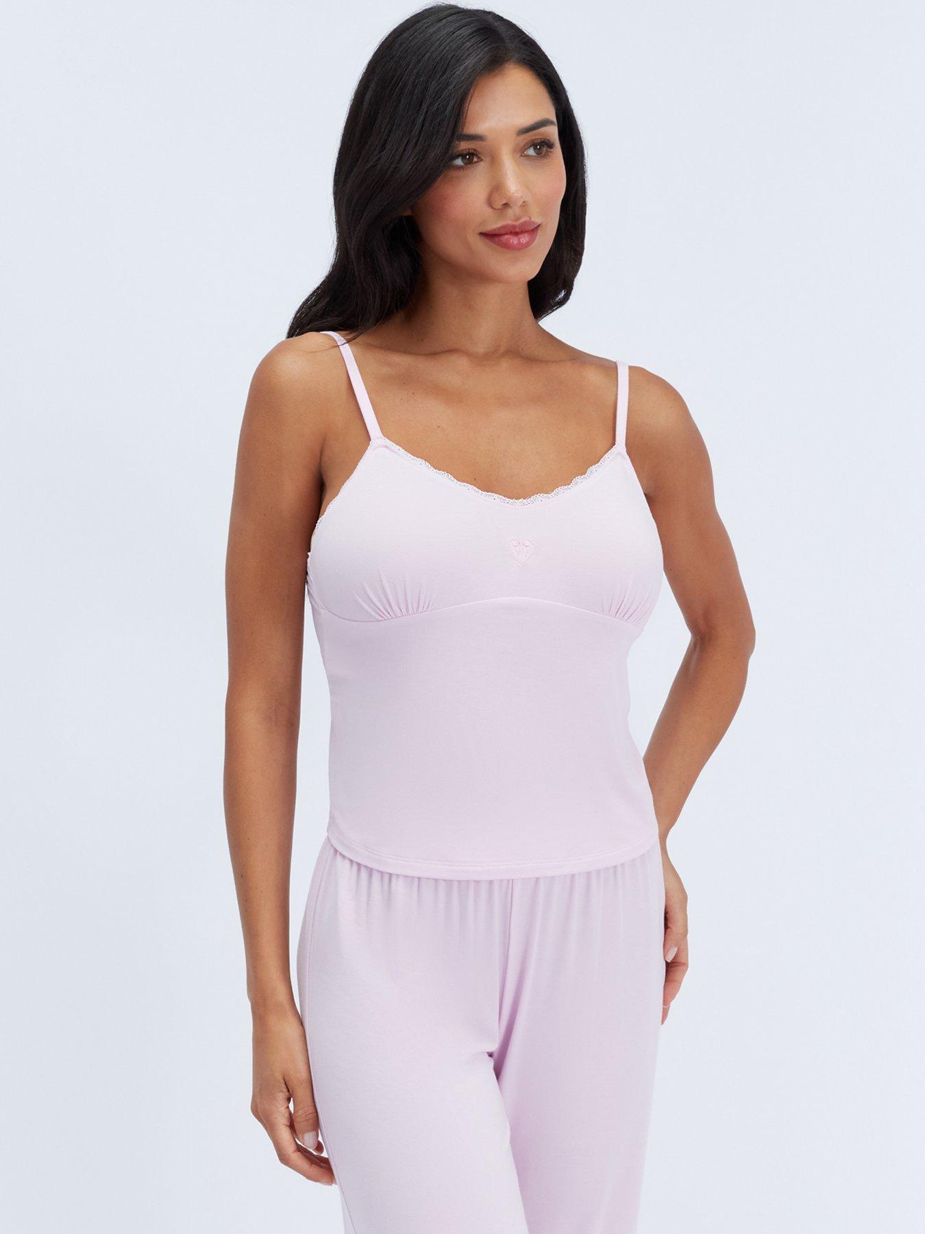 Image 4 of 6 of Boux Avenue Boux Avenue Modal Emb Cami Pyjama Set - Pink