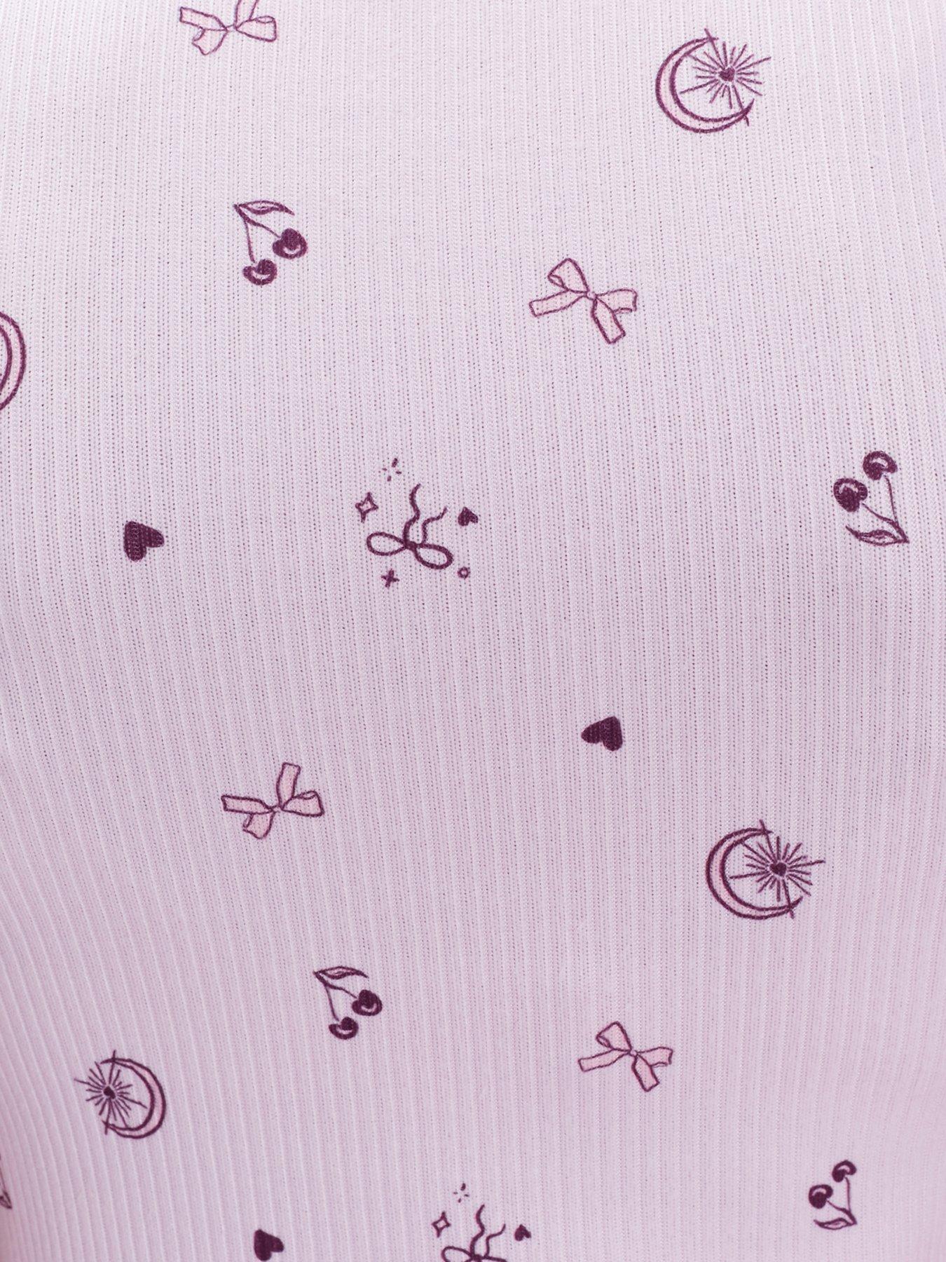 Image 6 of 6 of Boux Avenue Boux Avenue Celestial Rib Pyjama Set - Pink Mix