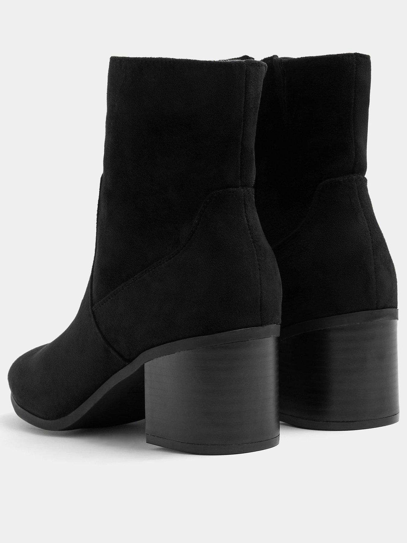 Image 3 of 4 of Yours Womens Extra Wide Fit Soft Square Heel Ankle Boots - Black