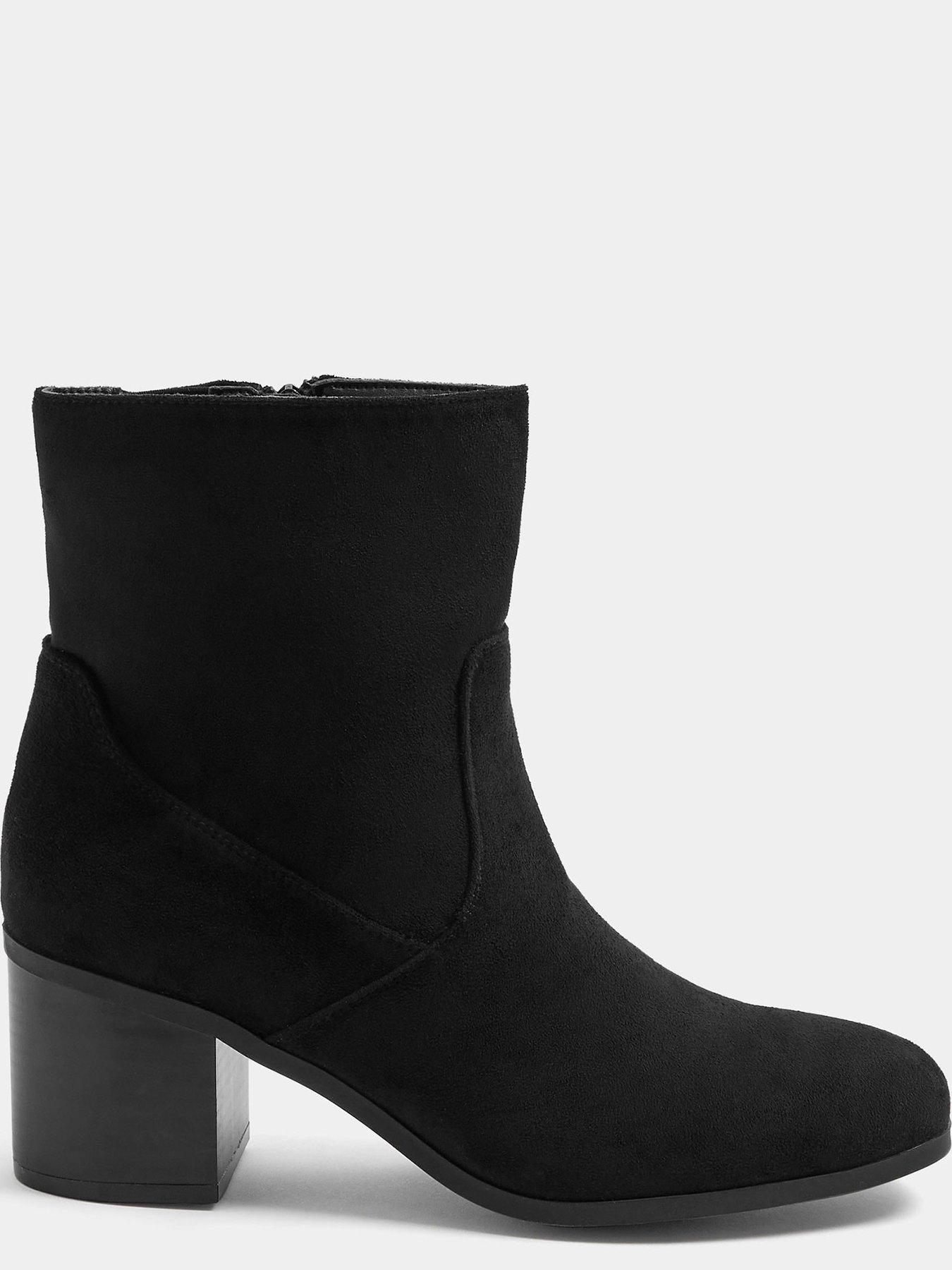Image 4 of 4 of Yours Womens Extra Wide Fit Soft Square Heel Ankle Boots - Black