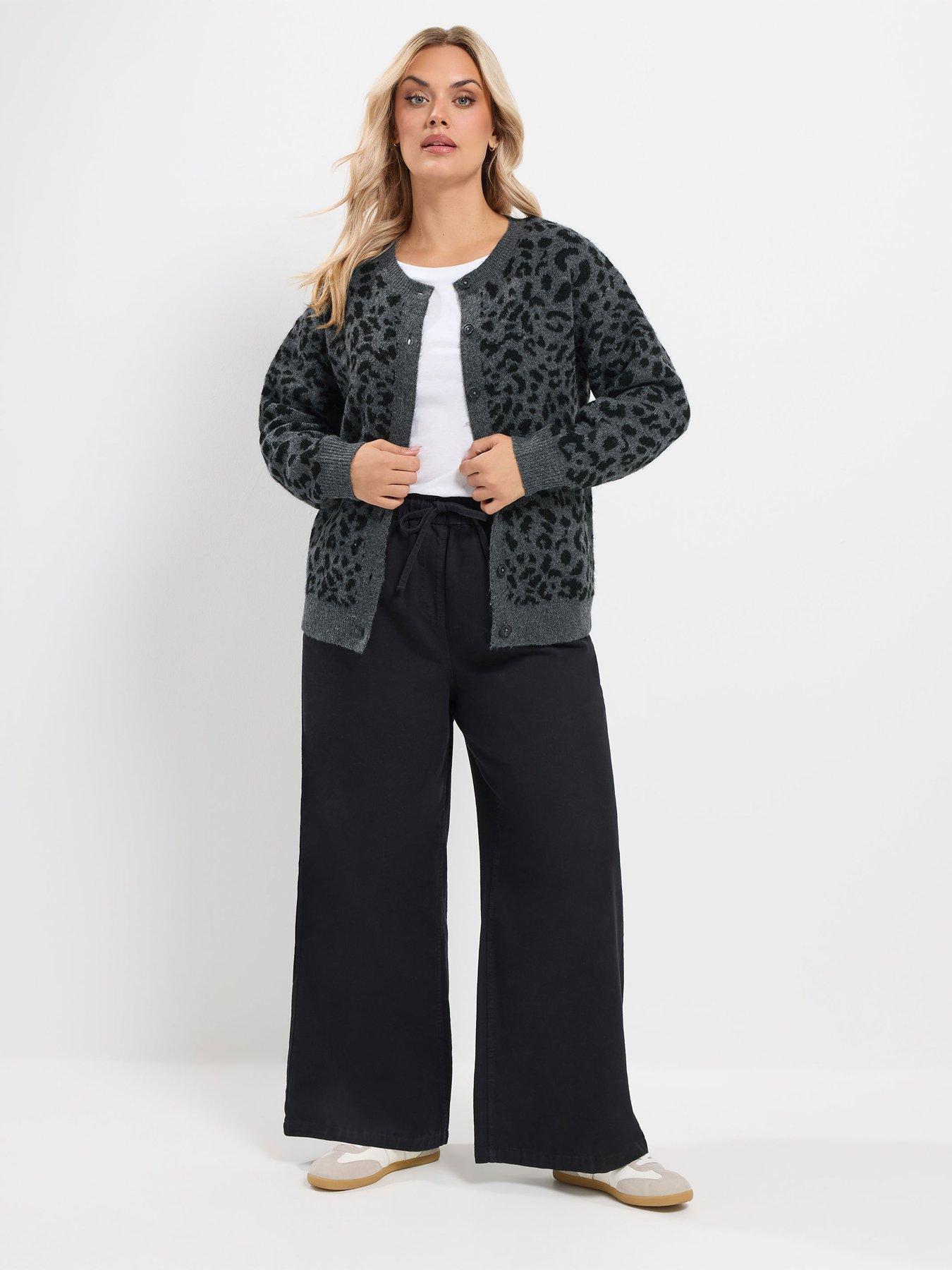 Image 3 of 4 of Yours Curve Leopard Crew Neck Cardigan