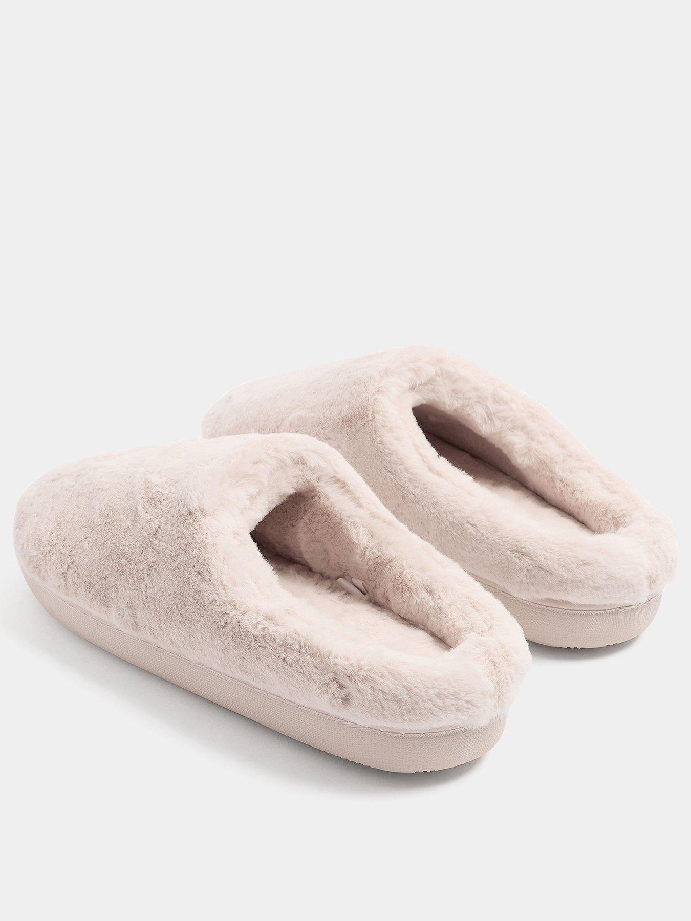 Image 3 of 4 of Yours Womens Faux Fur Slip-On Mule Slippers - Pink