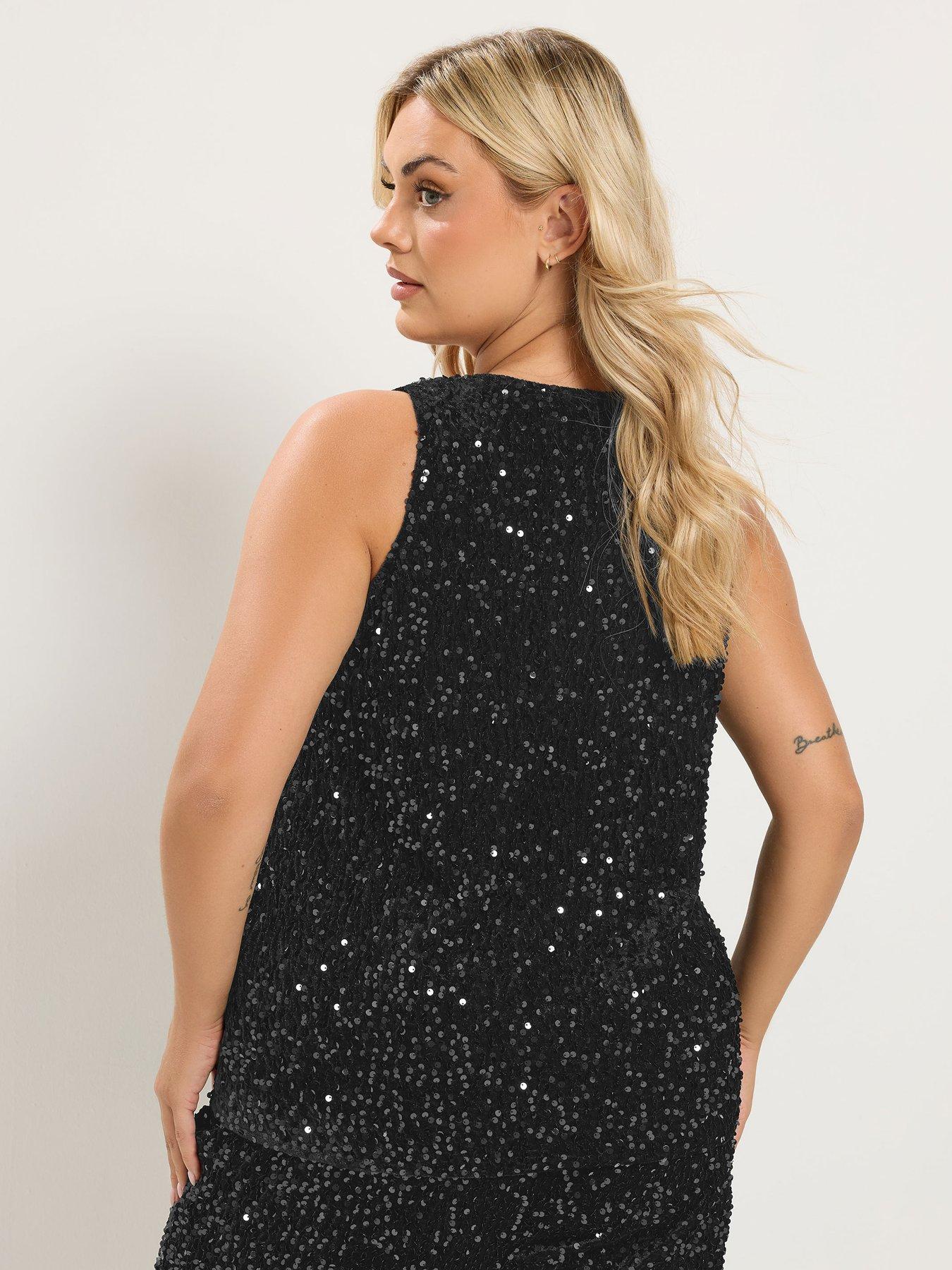 Image 2 of 4 of Yours Curve Party Sequin Waistcoat