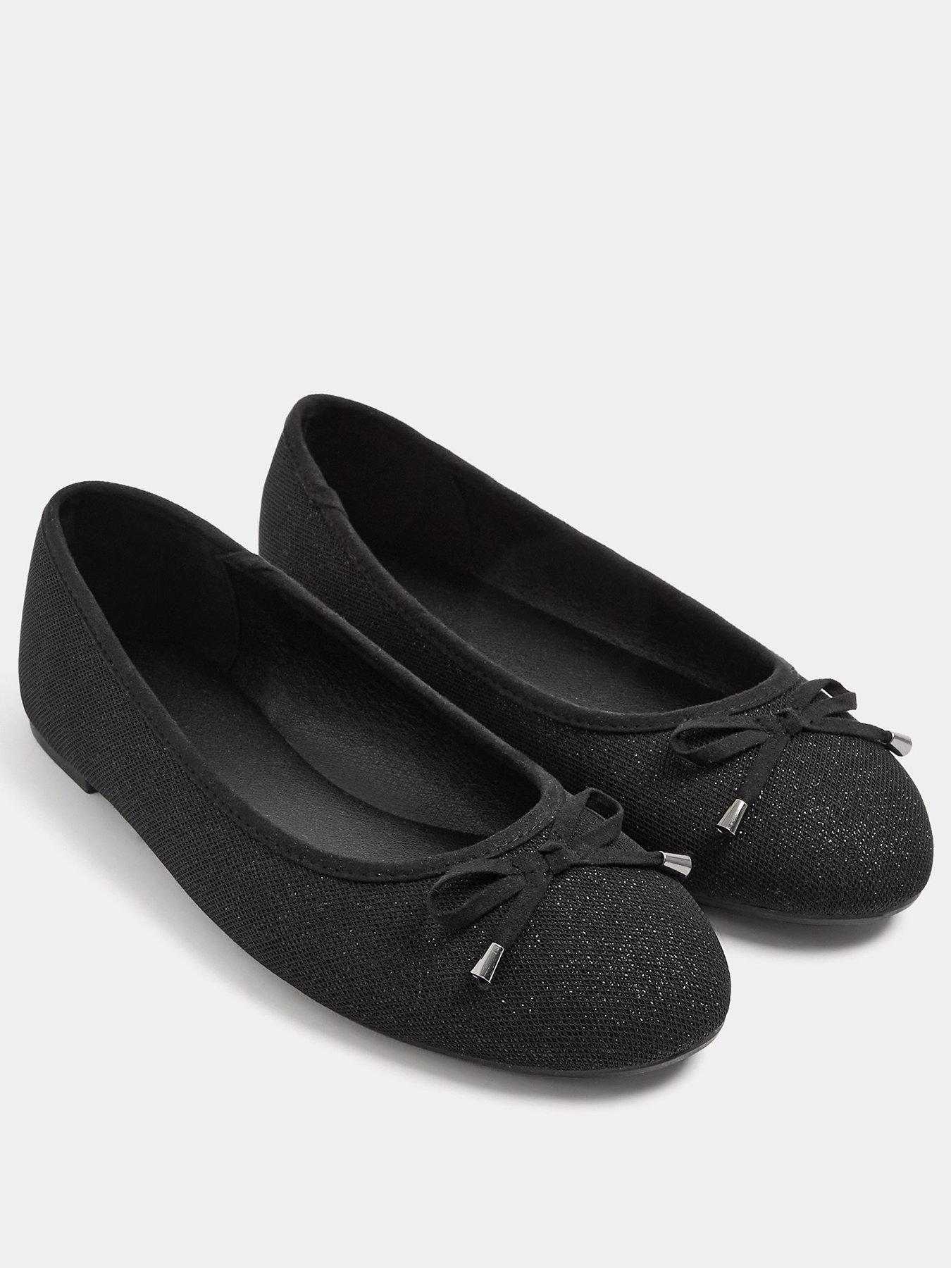 Image 2 of 4 of Yours Womens Wide Fit Glitz Blaise Ballet Pumps - Black
