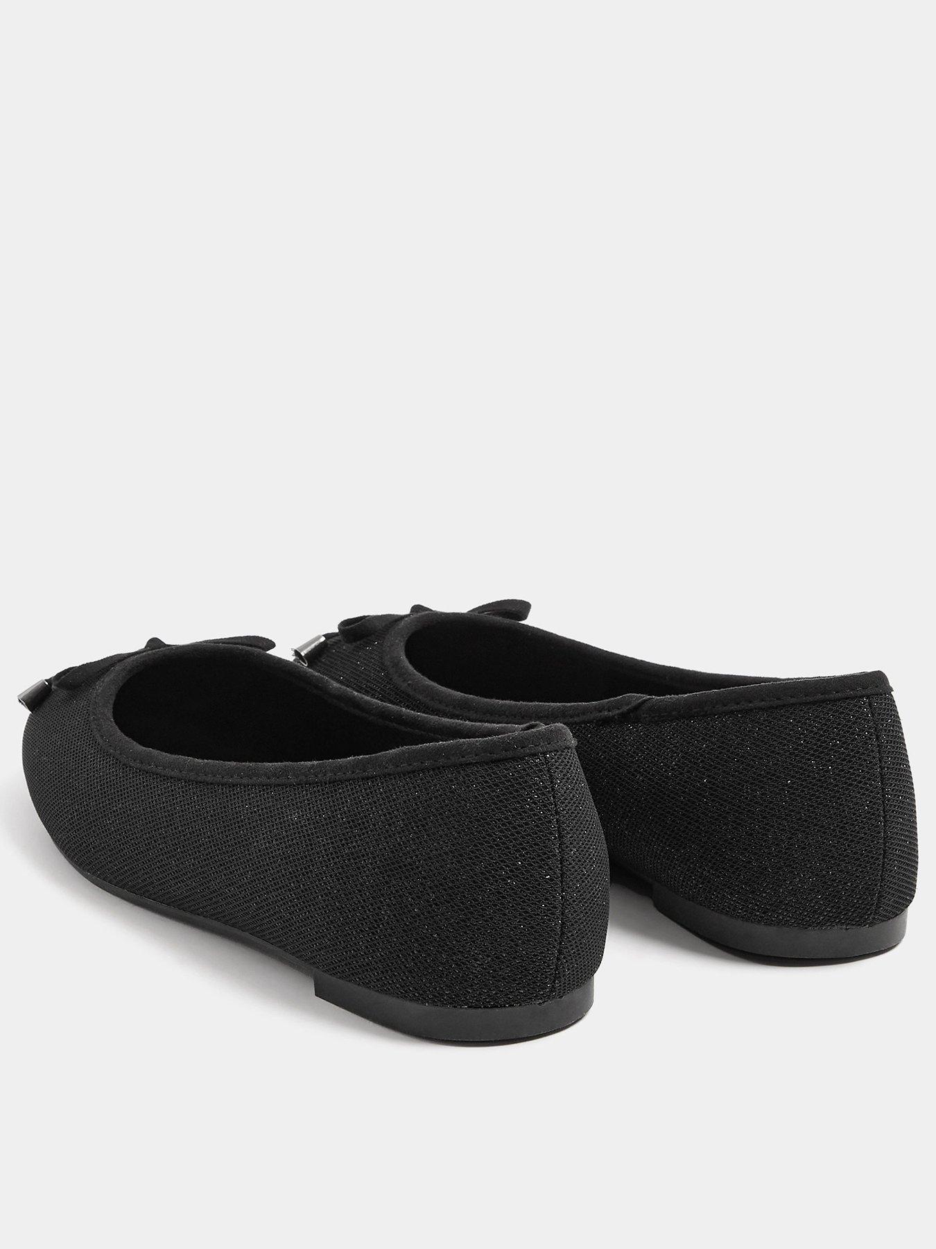 Image 3 of 4 of Yours Womens Wide Fit Glitz Blaise Ballet Pumps - Black