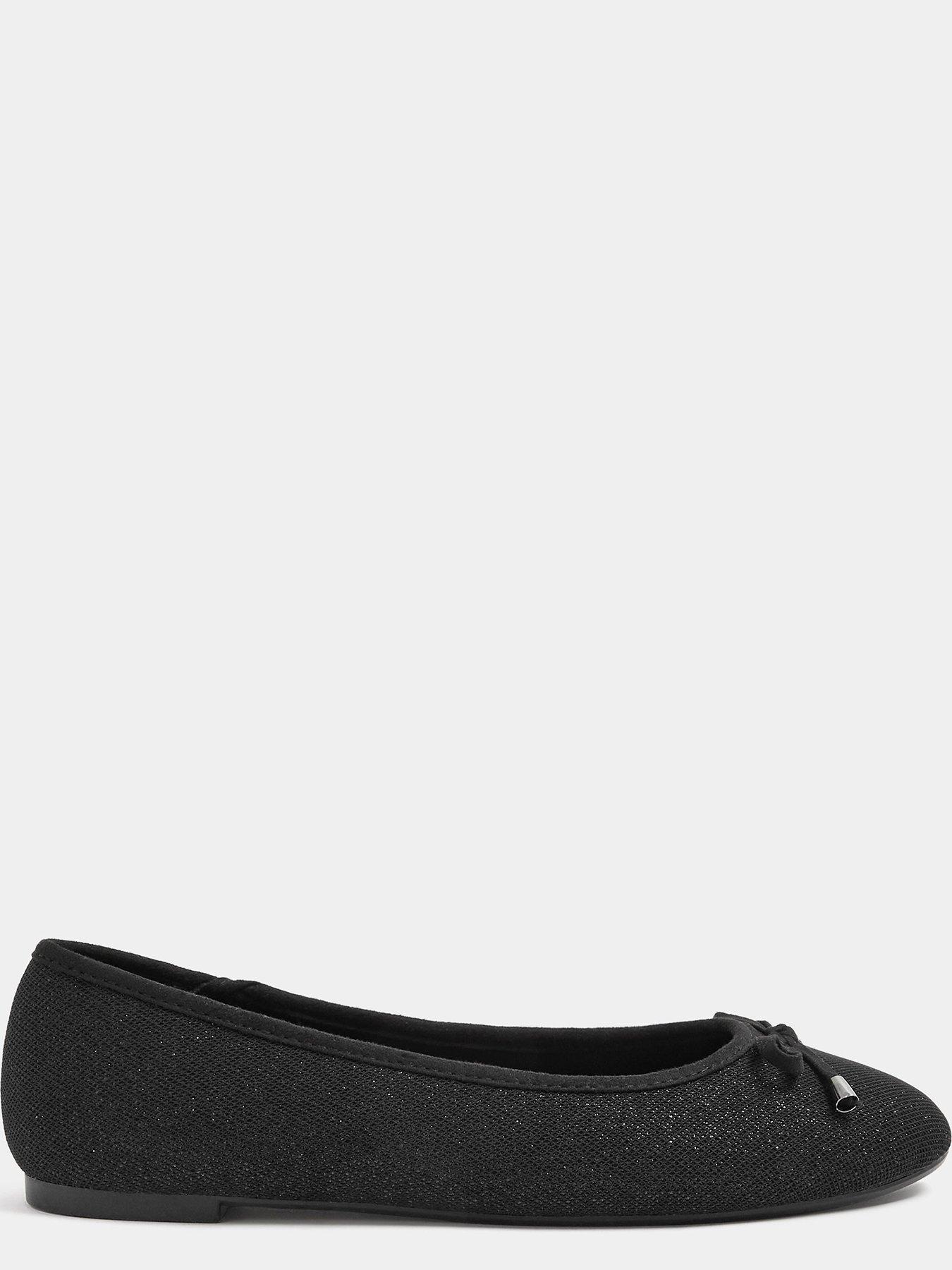 Image 4 of 4 of Yours Womens Wide Fit Glitz Blaise Ballet Pumps - Black