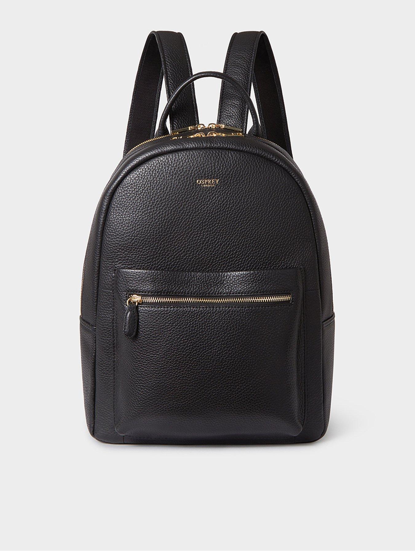 Image 1 of 6 of Osprey London The Adaline Leather Backpack - Black