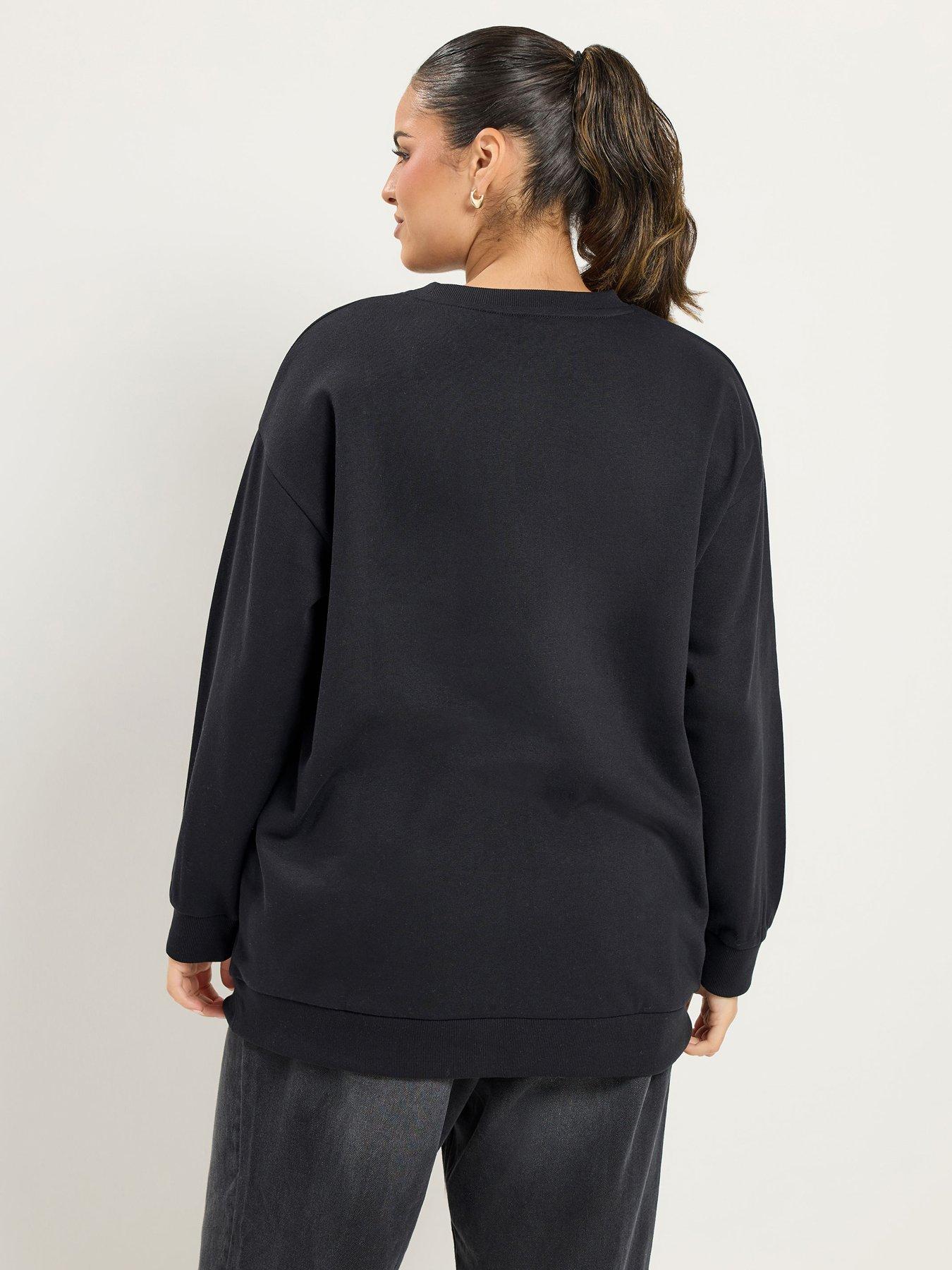 Image 2 of 4 of Yours Womens Curve Highland Cow Sequin Christmas Sweatshirt - Black