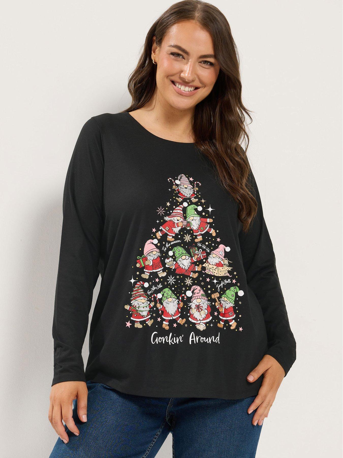 Image 1 of 4 of Yours Curve Long Sleeve Novelty T-shirt