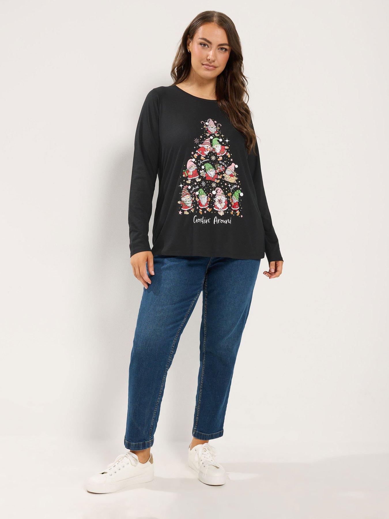 Image 3 of 4 of Yours Curve Long Sleeve Novelty T-shirt