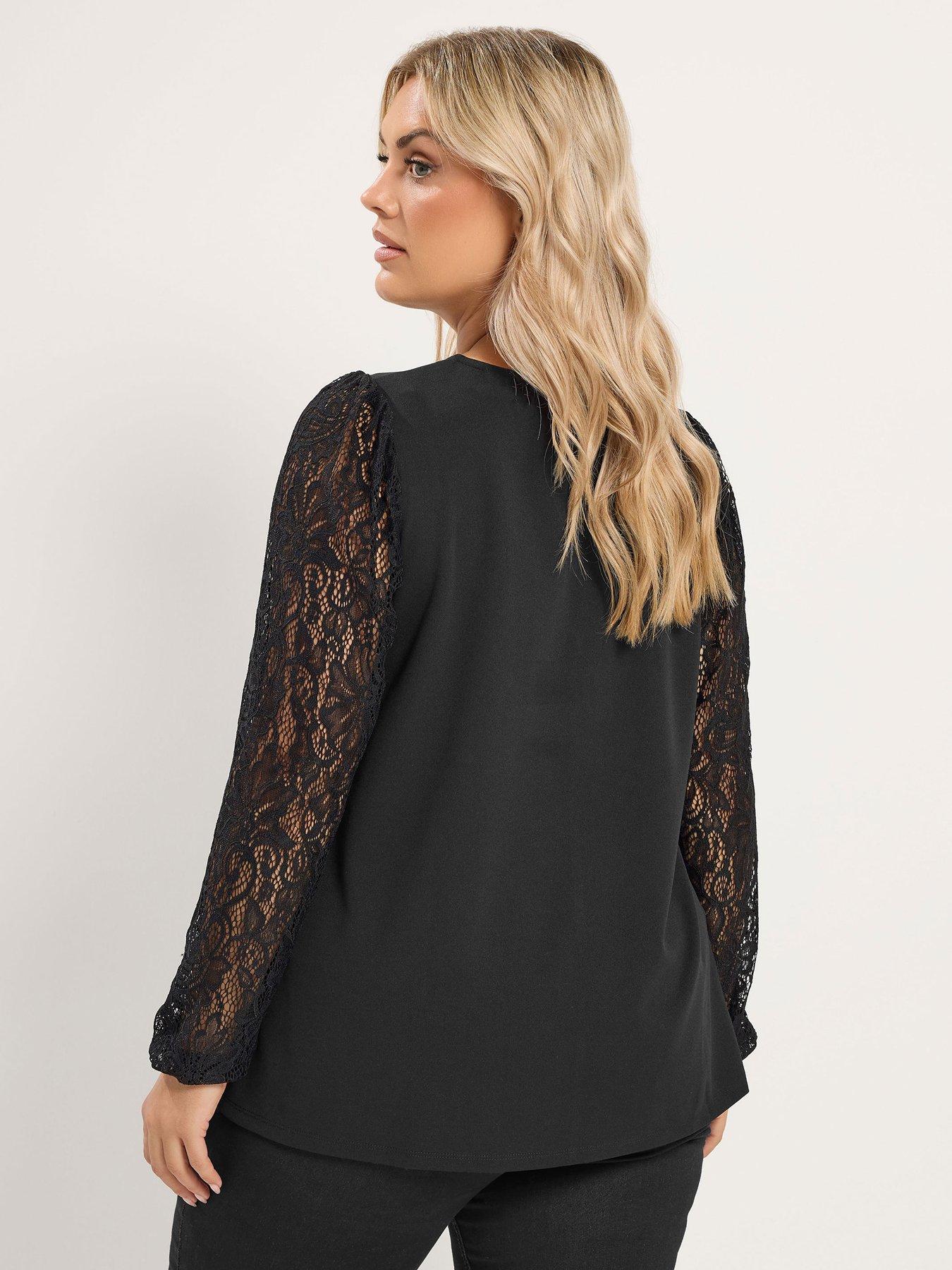 Image 2 of 4 of Yours Curve Long Sleeve Lace Top
