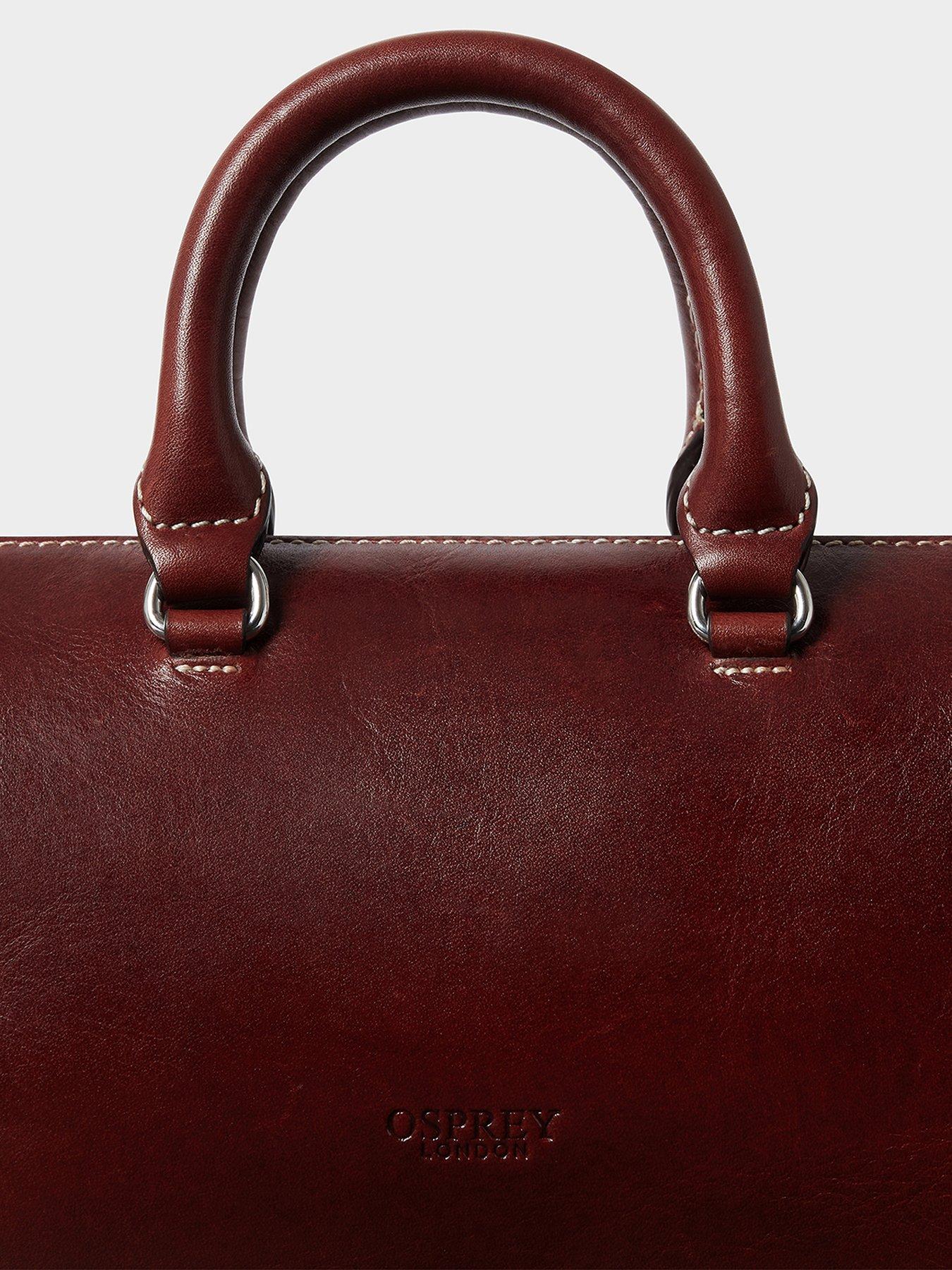 Image 4 of 6 of Osprey London The Madison Mini Leather Barrel Bag - Bitter Chocolate