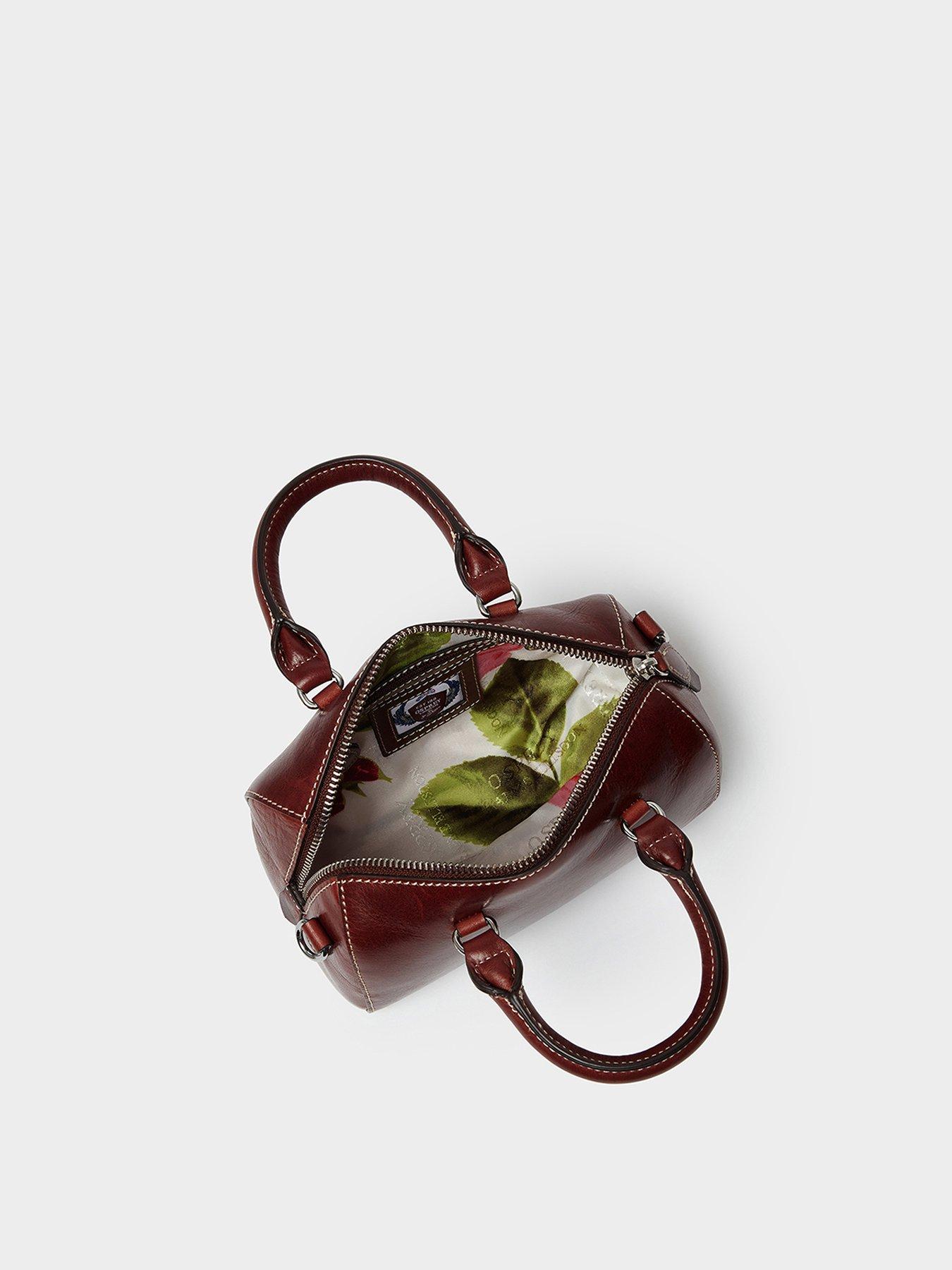 Image 5 of 6 of Osprey London The Madison Mini Leather Barrel Bag - Bitter Chocolate