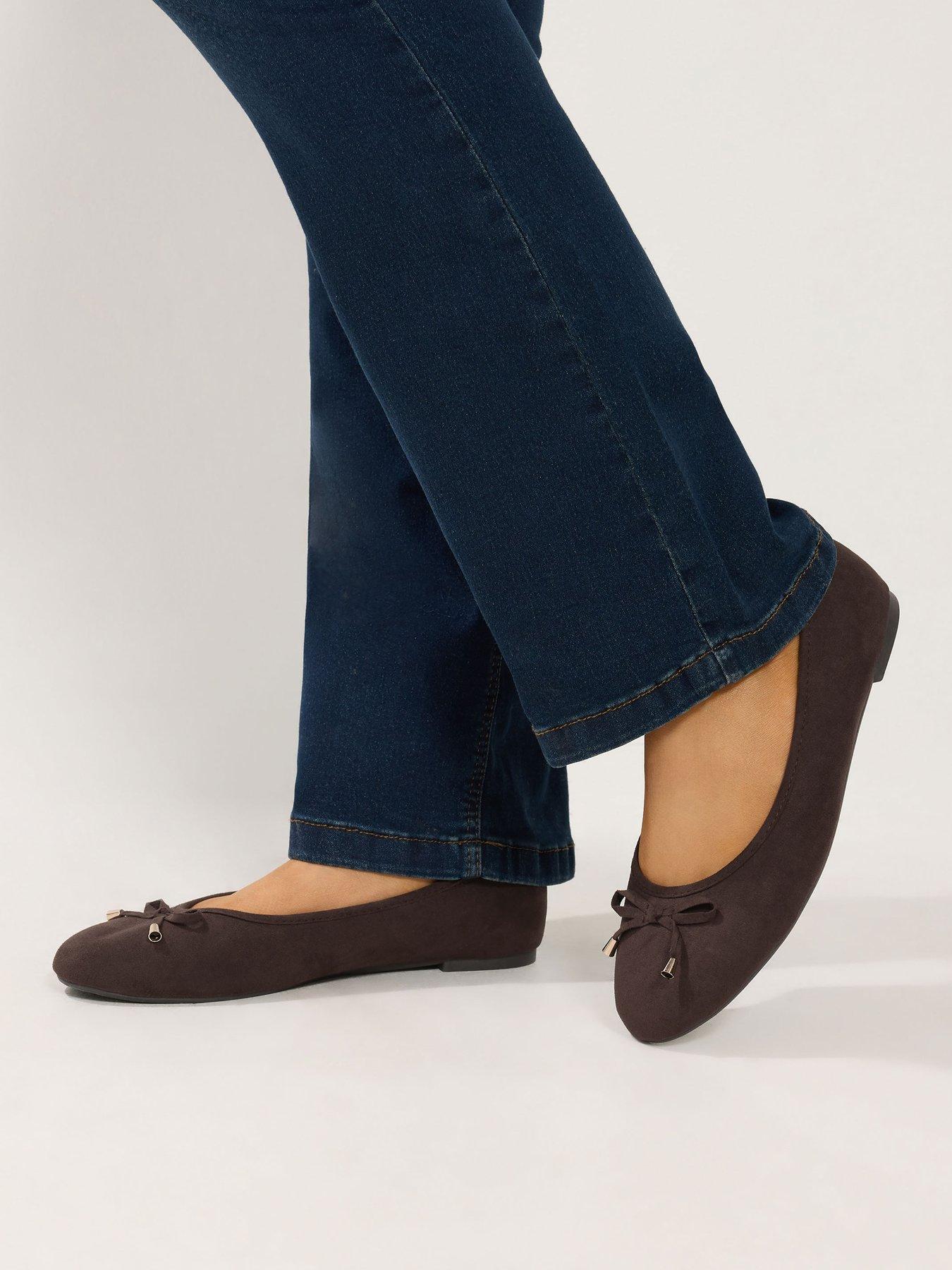 Image 4 of 4 of Yours Womens Wide Fit Blaise Ballet Pump - Brown