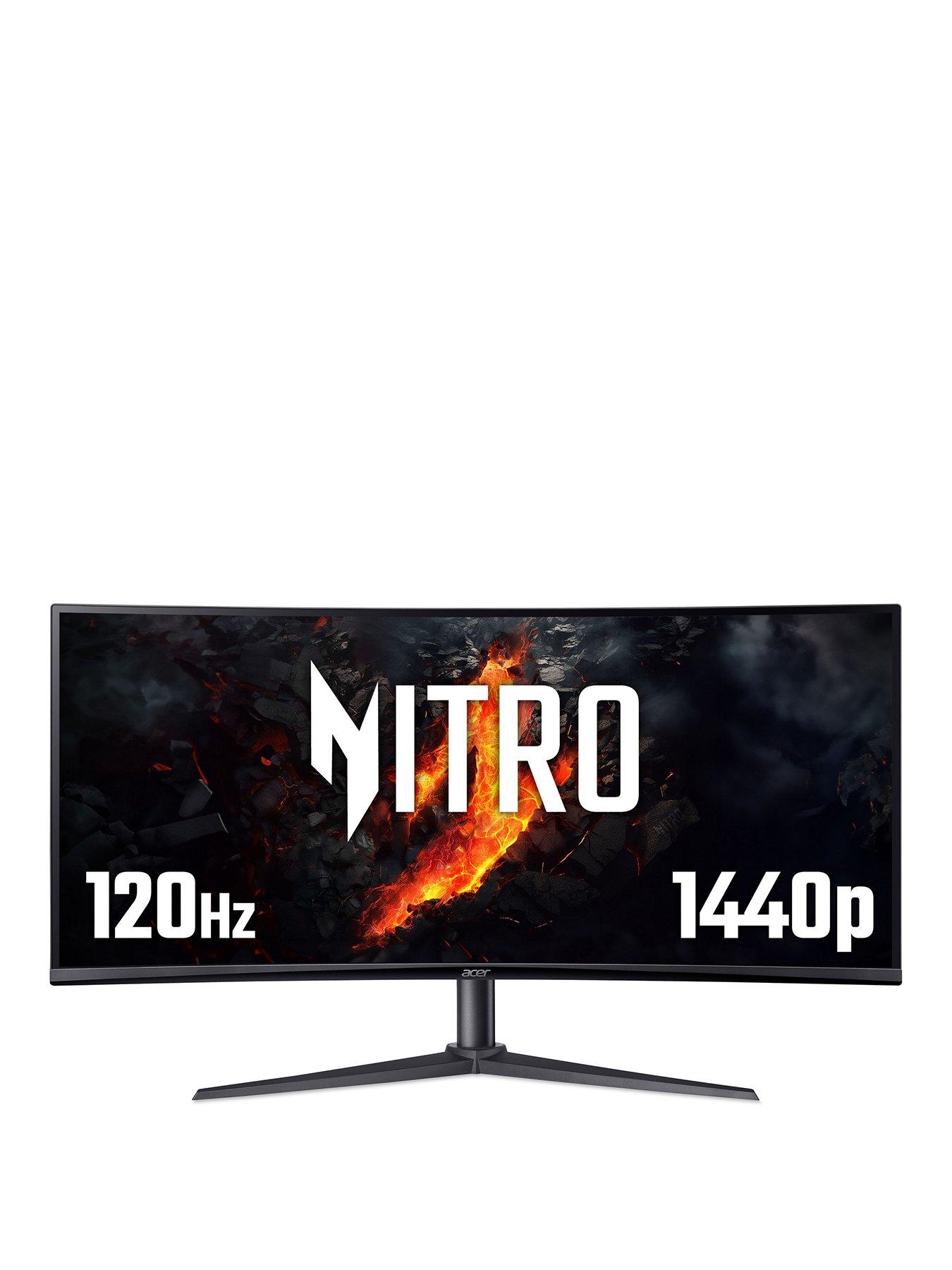 Image 1 of 7 of Acer Nitro XZ340CURJ0bmiiphx Ultrawide Curved Gaming Monitor - 34in, UWQHD, VA, 120Hz, Height Adjustable, Black