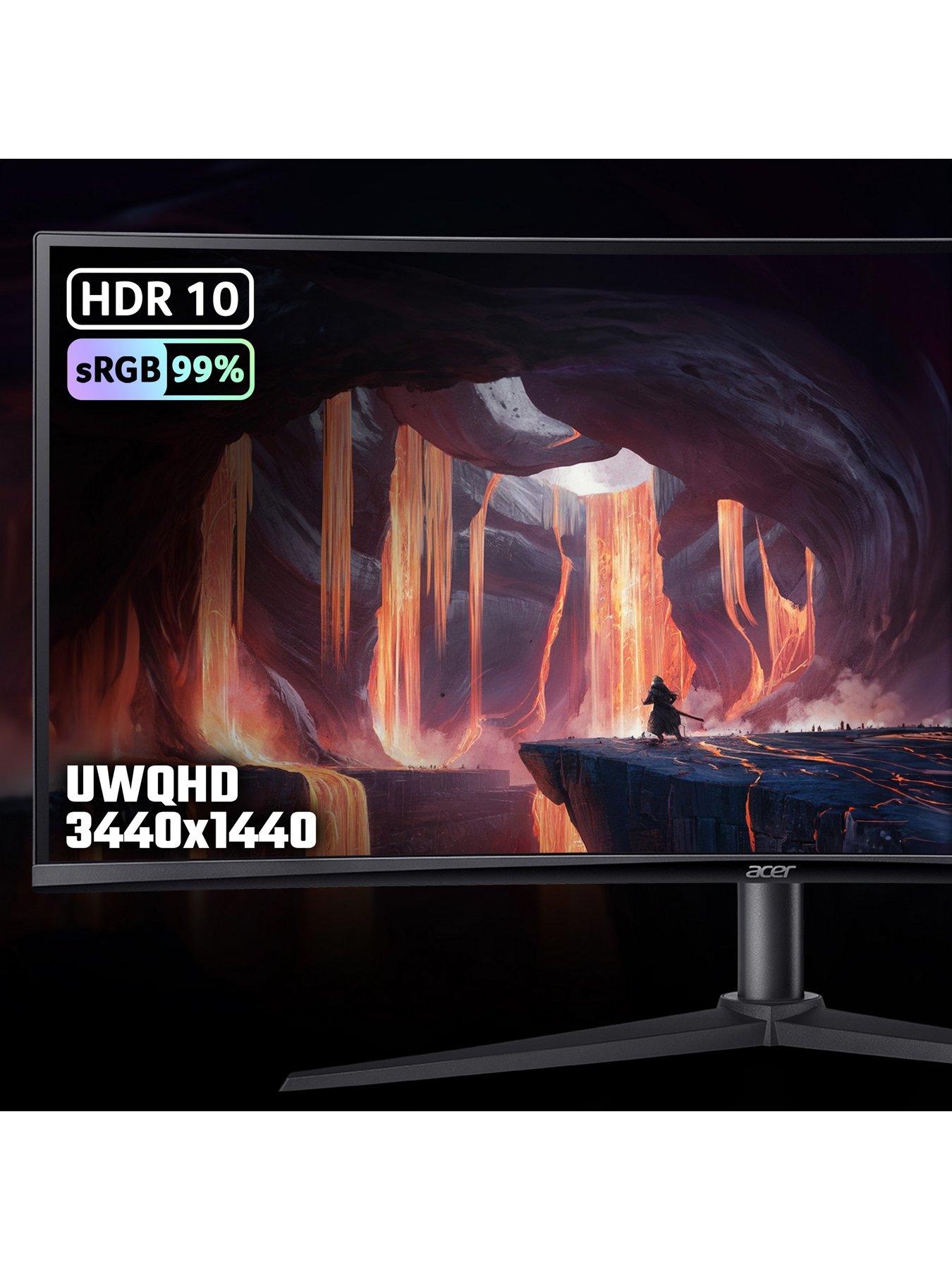 Image 5 of 7 of Acer Nitro XZ340CURJ0bmiiphx Ultrawide Curved Gaming Monitor - 34in, UWQHD, VA, 120Hz, Height Adjustable, Black