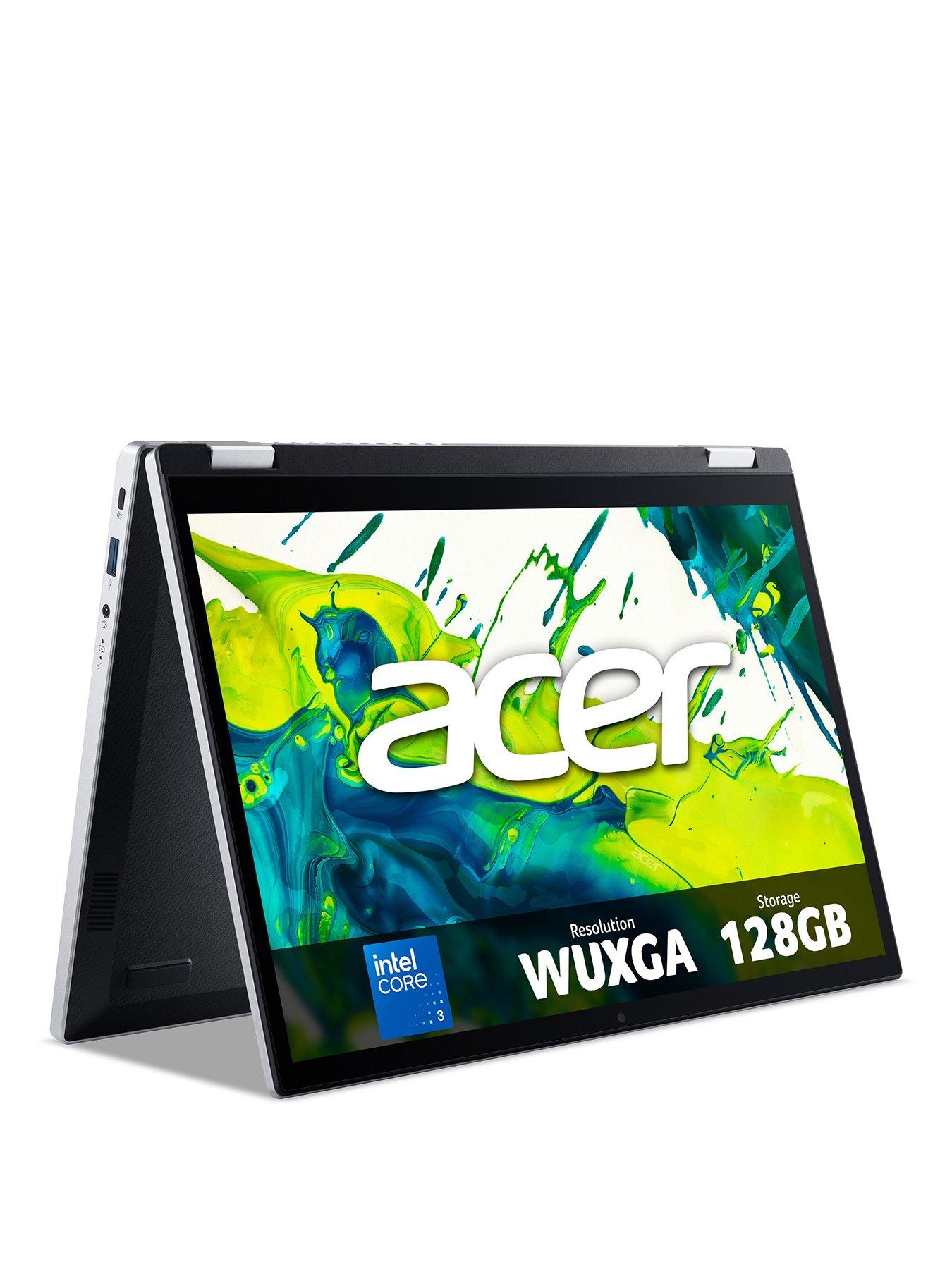 Image 1 of 7 of Acer Aspire Go Spin 14 Touchscreen Laptop - Intel Core 3, 8GB RAM, 128GB SSD, 14in WUXGA IPS, Silver - No Power Adaptor Included
