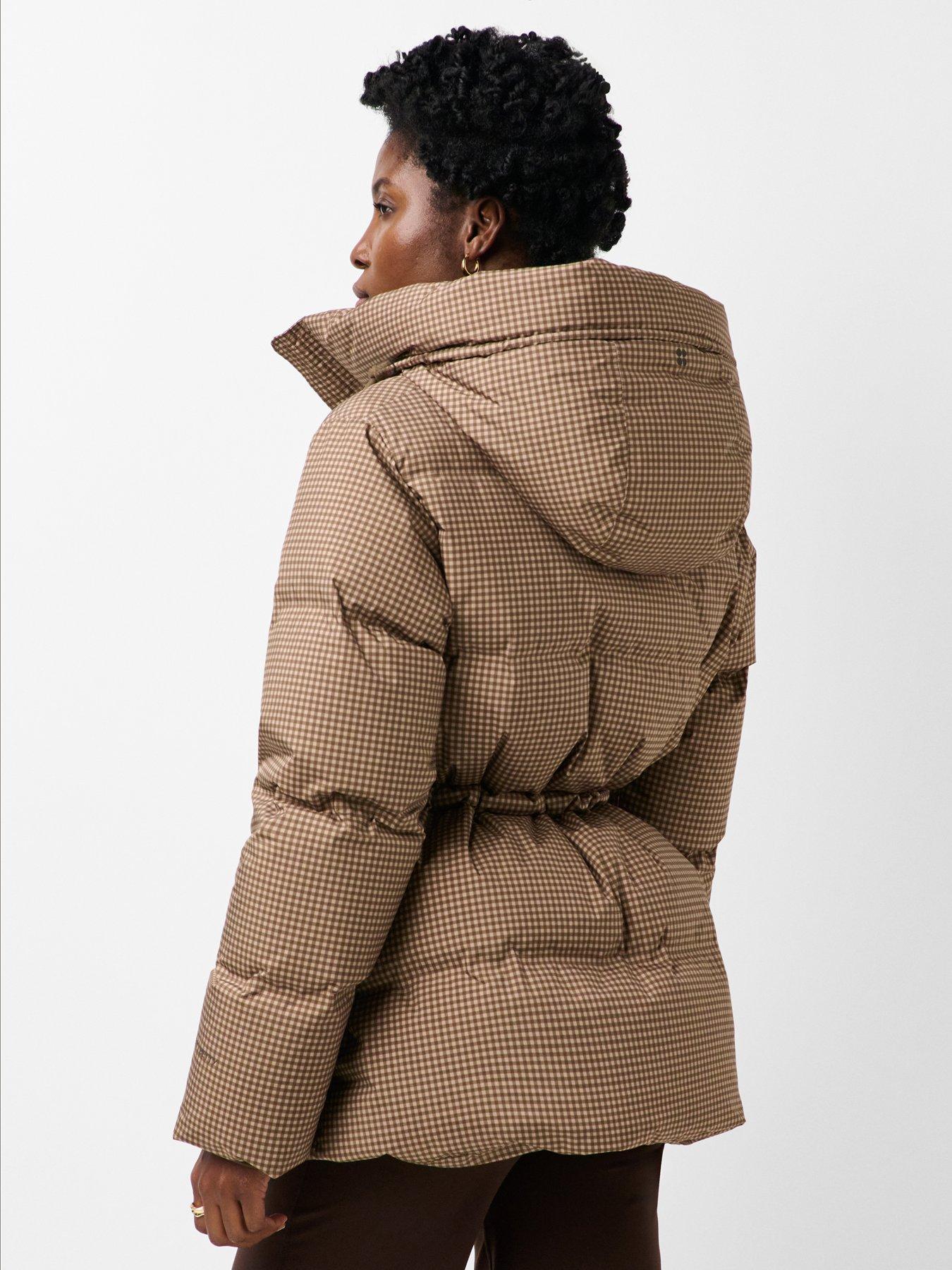 Image 2 of 7 of Sweaty Betty Womens Nimbus Cinched Waist Hooded Puffer Jacket - Beige