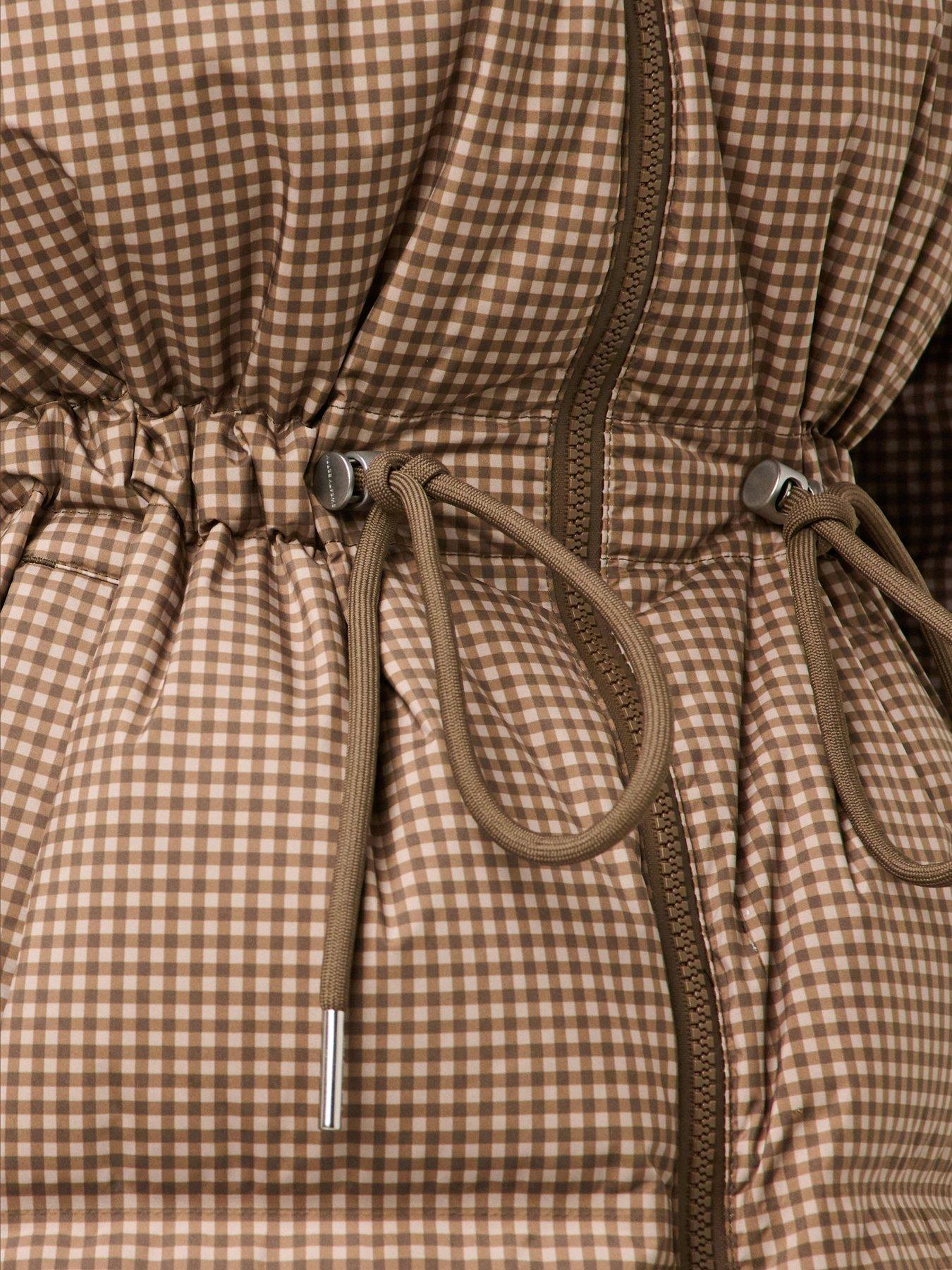 Image 5 of 7 of Sweaty Betty Womens Nimbus Cinched Waist Hooded Puffer Jacket - Beige