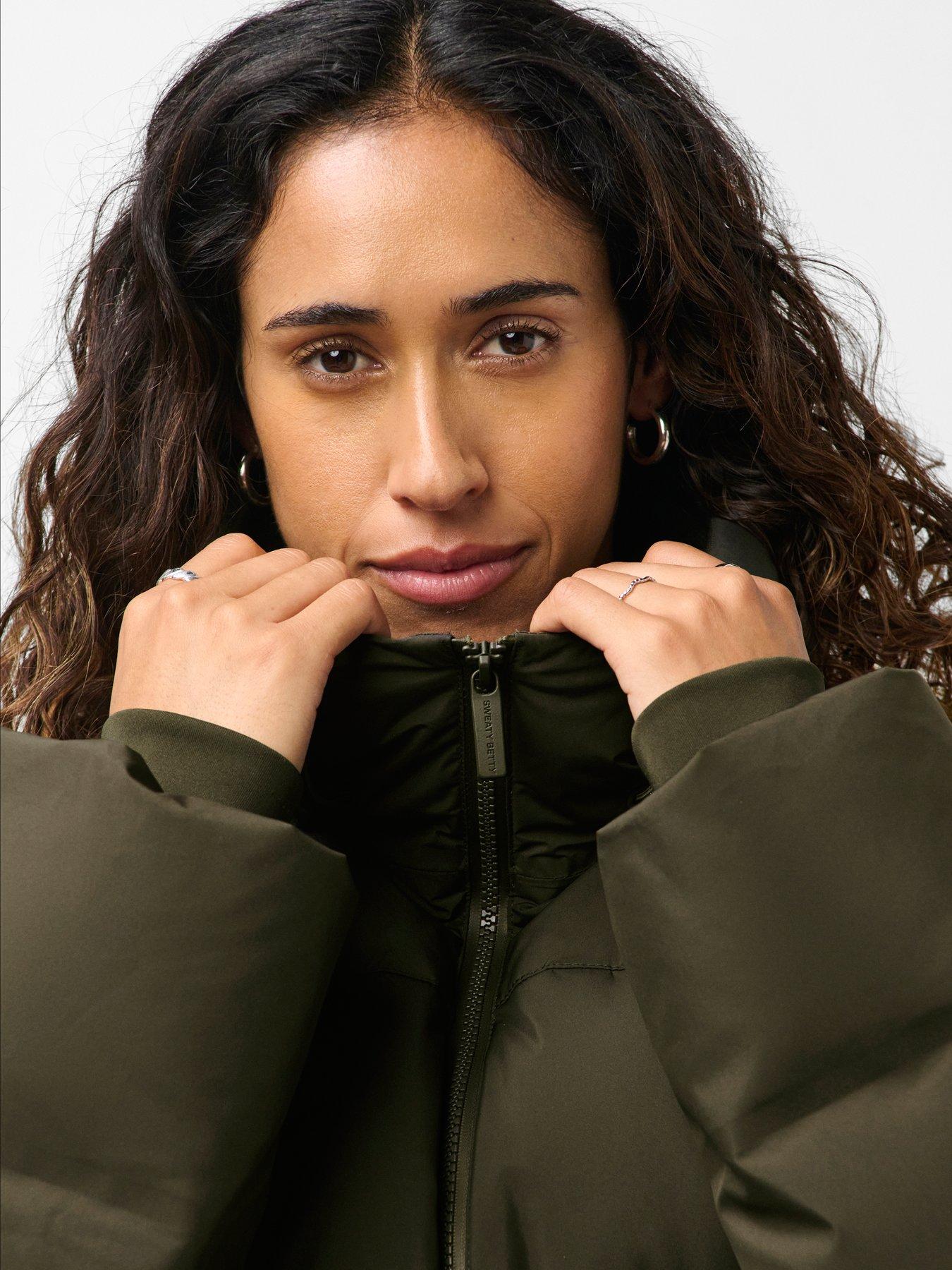 Image 6 of 7 of Sweaty Betty Womens Nimbus Mid Waterproof Puffer - Green