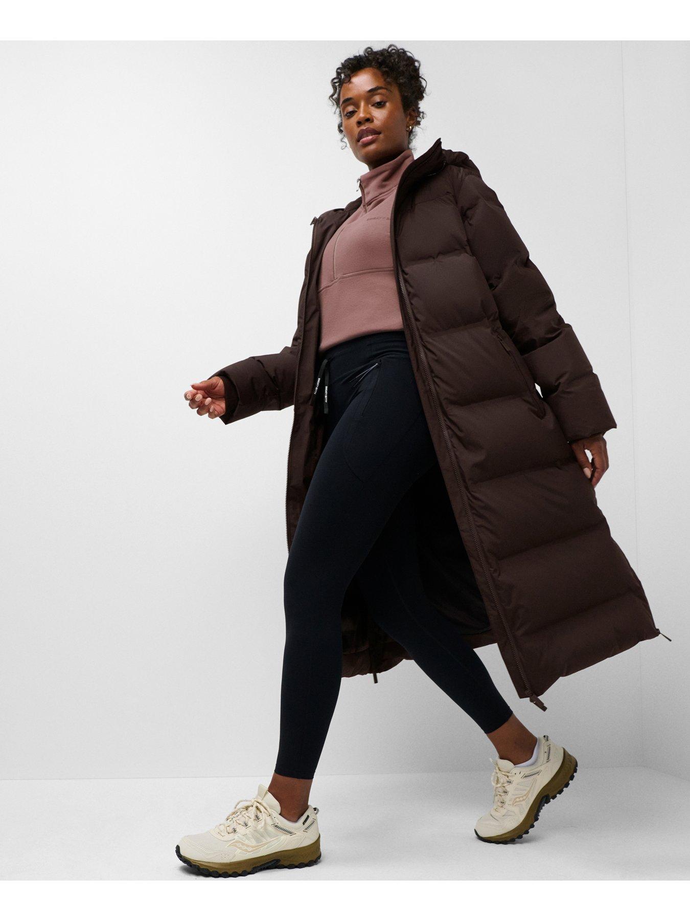 Image 3 of 7 of Sweaty Betty Womens Nimbus Longline Waterproof Puffer - Brown