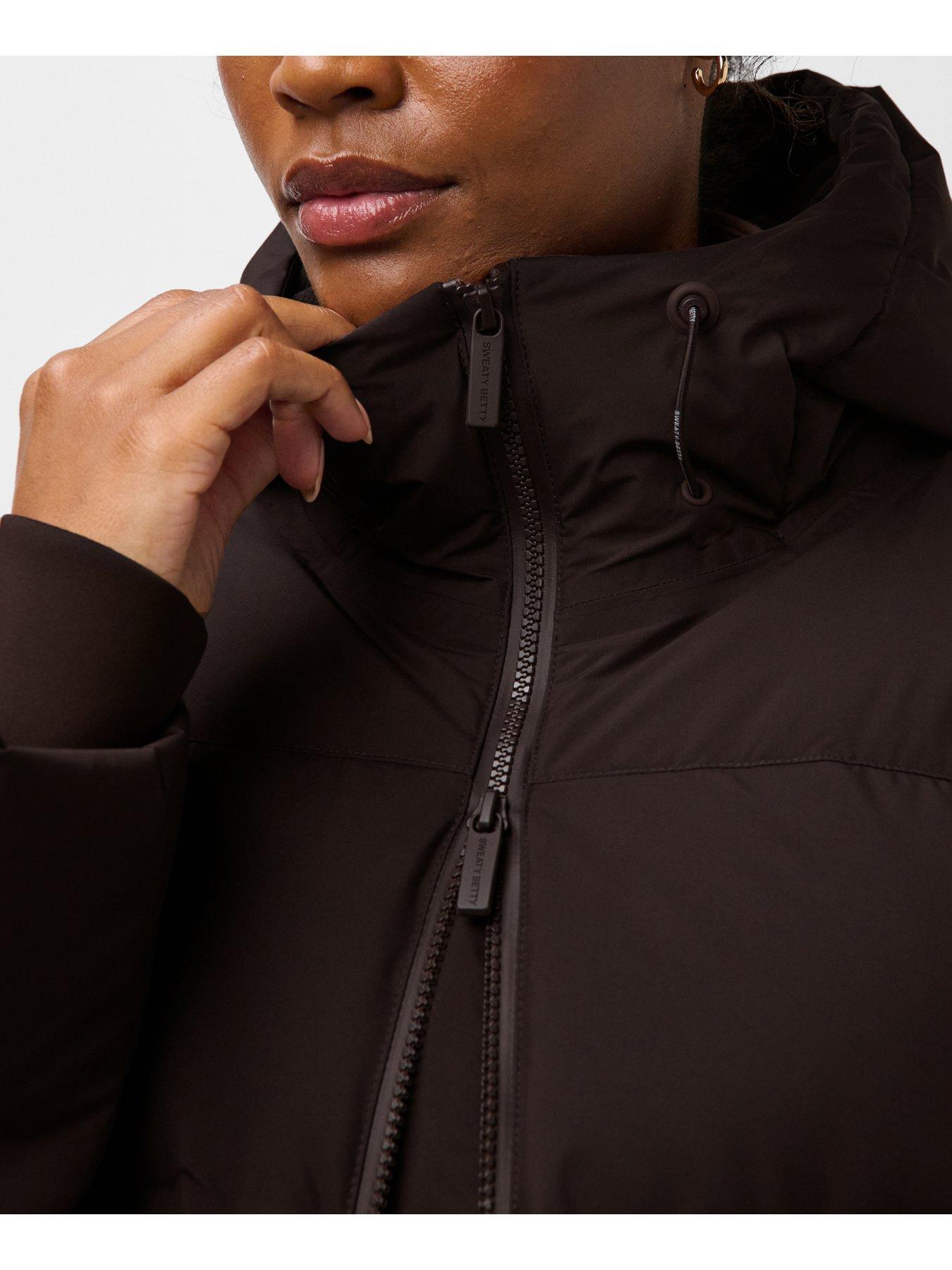 Image 5 of 7 of Sweaty Betty Womens Nimbus Longline Waterproof Puffer - Brown