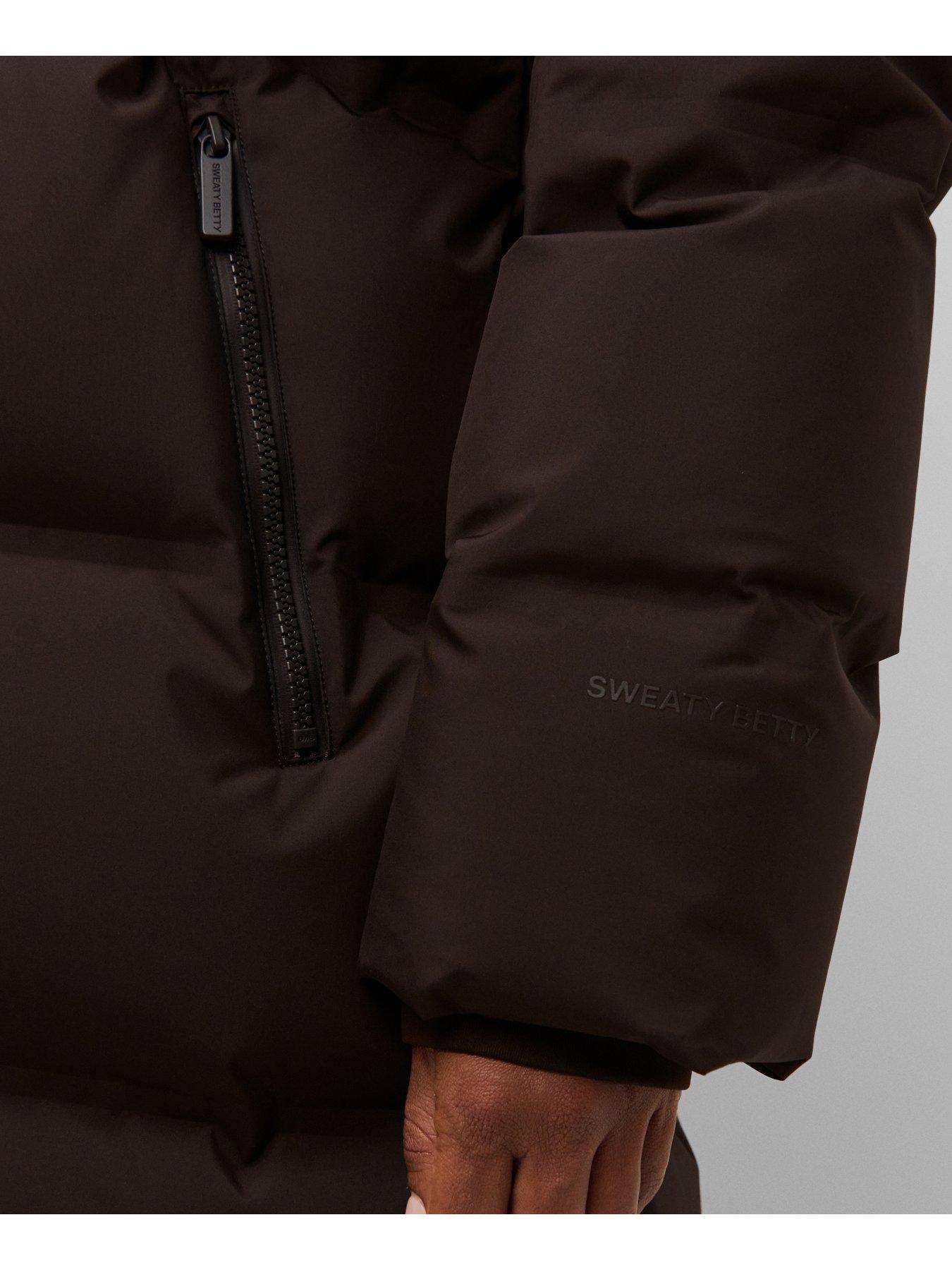 Image 6 of 7 of Sweaty Betty Womens Nimbus Longline Waterproof Puffer - Brown