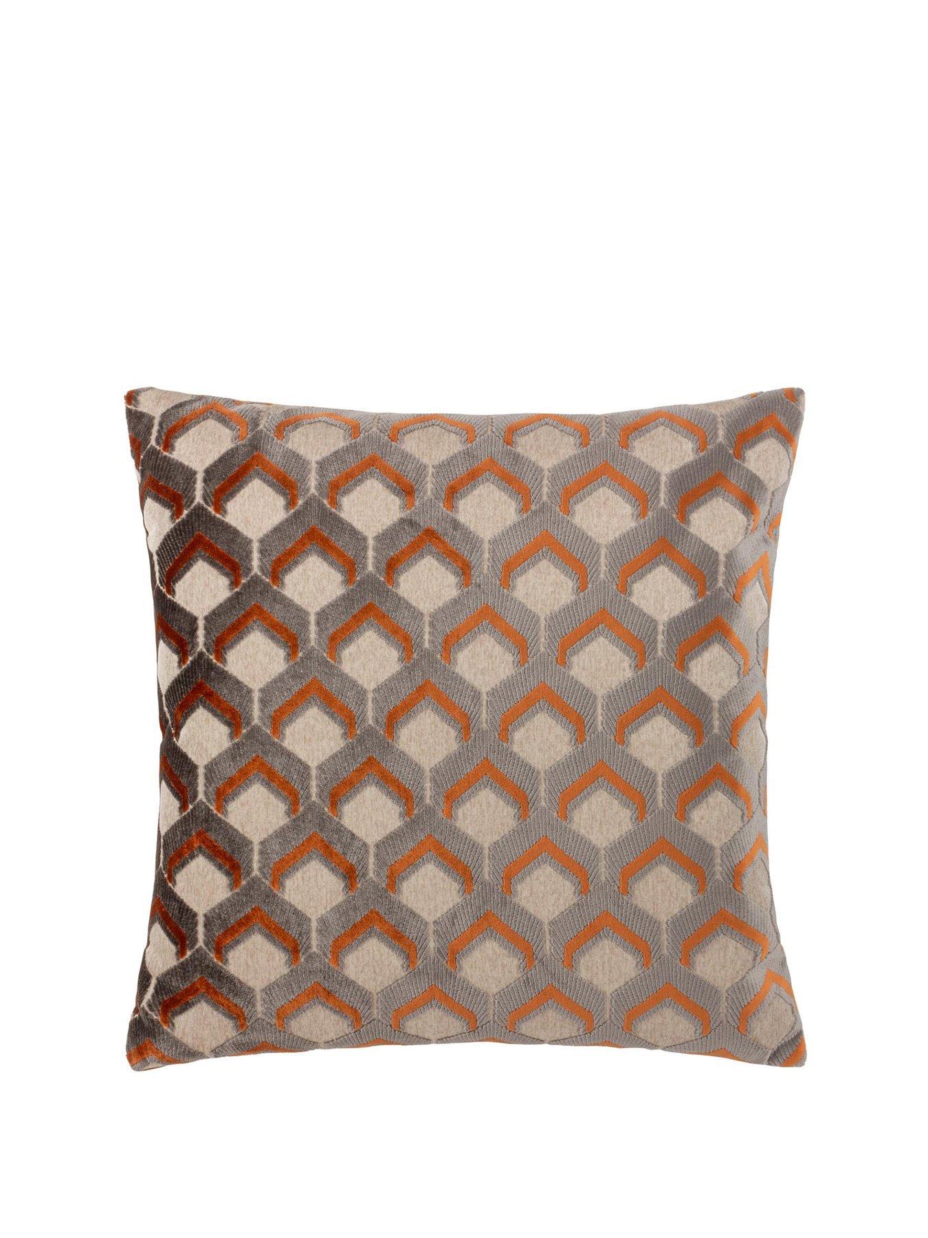 Image 2 of 5 of Paoletti Ledbury 45x45 Polyester Cushion Ginger/grey