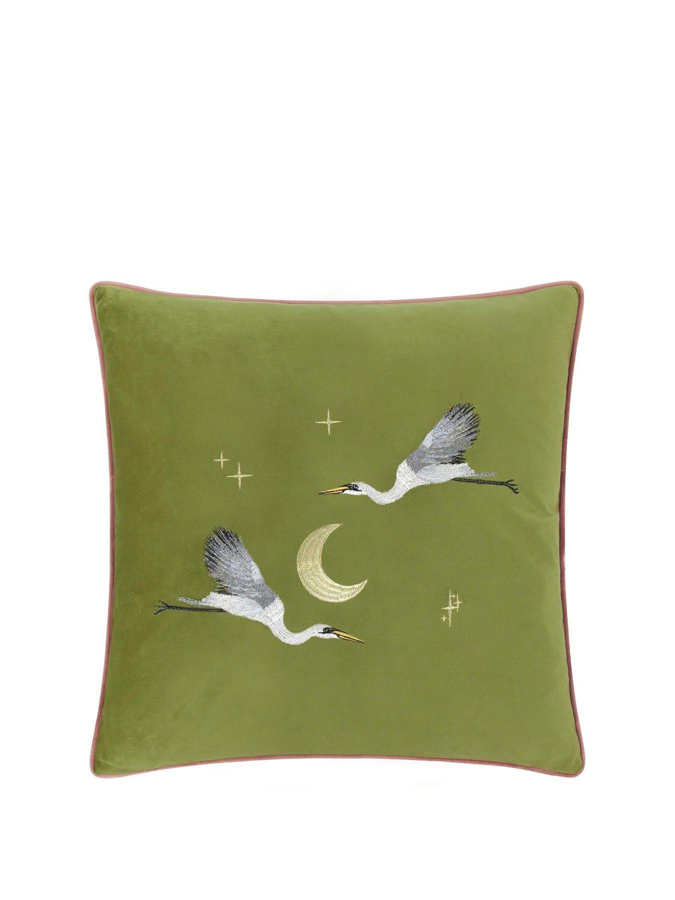 Image 2 of 5 of Paoletti Moonlit Flight 45x45 Polyester Cushion Olive