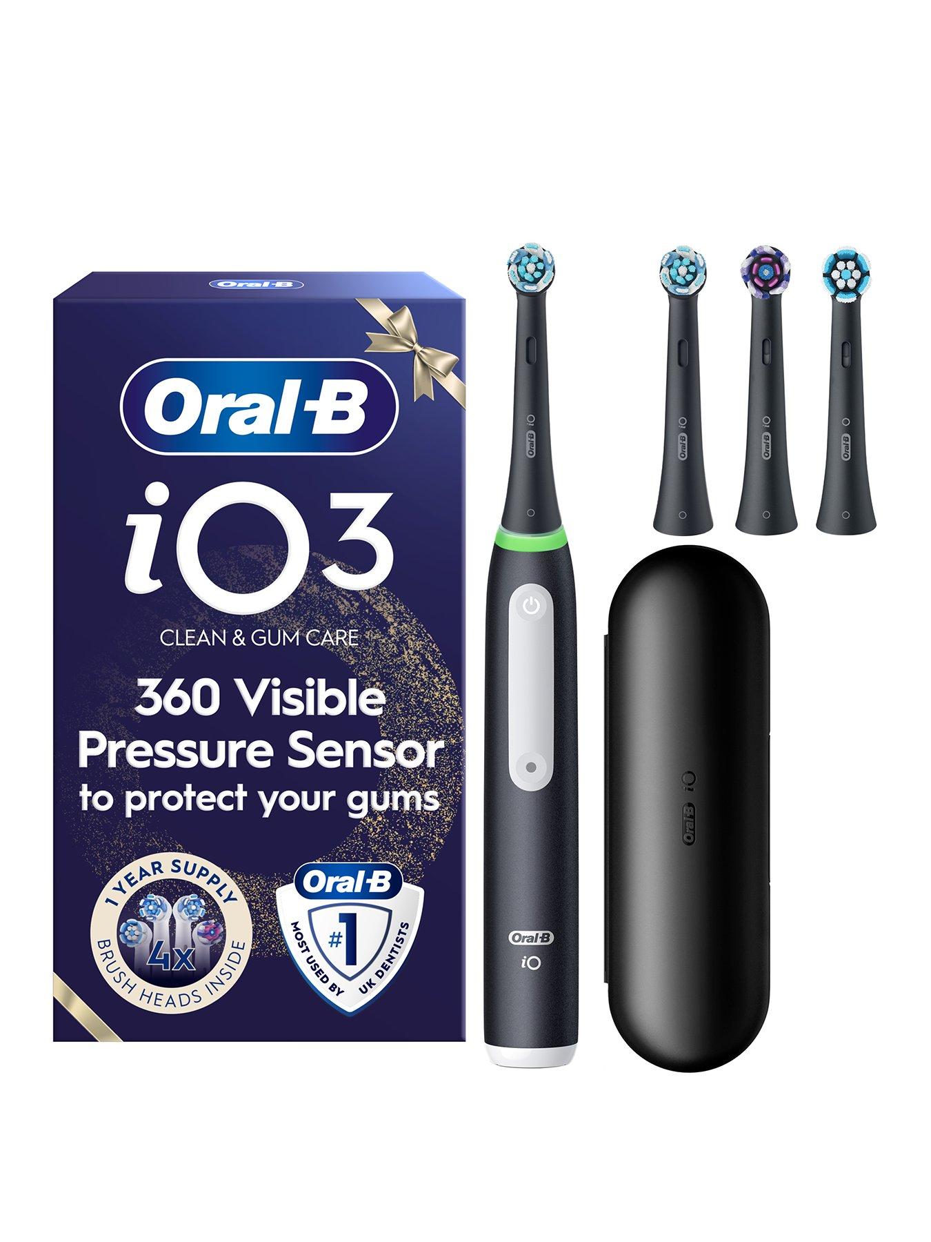 Image 1 of 8 of Oral-B iO3 Electric Toothbrush , Christmas Edition , Matt Black ,4 Brush Heads , Travel Case