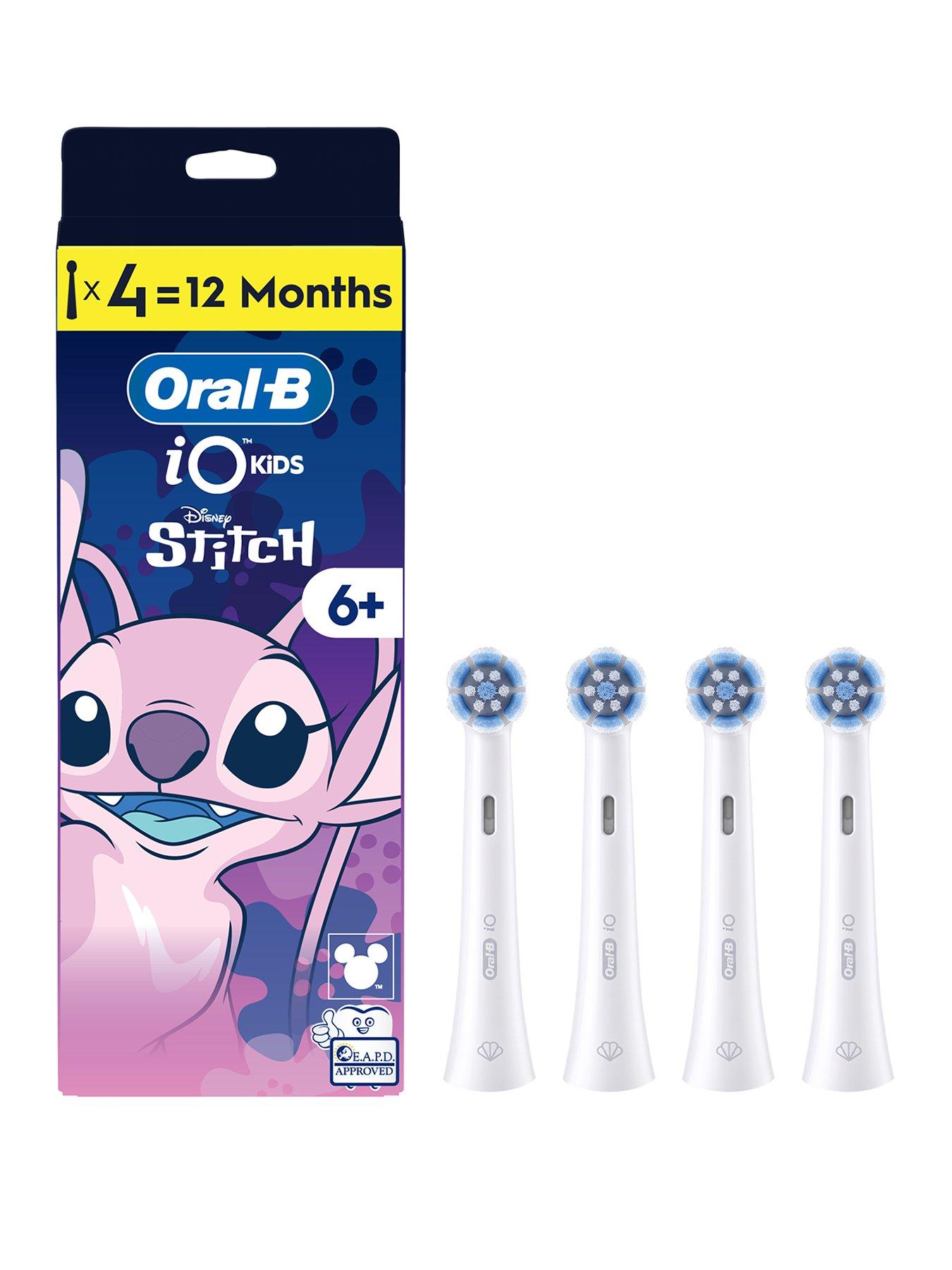 Oral-B iO Kids 6+ Disney Angel - Lilo & Stitch Electric Toothbrush Heads, 4 counts