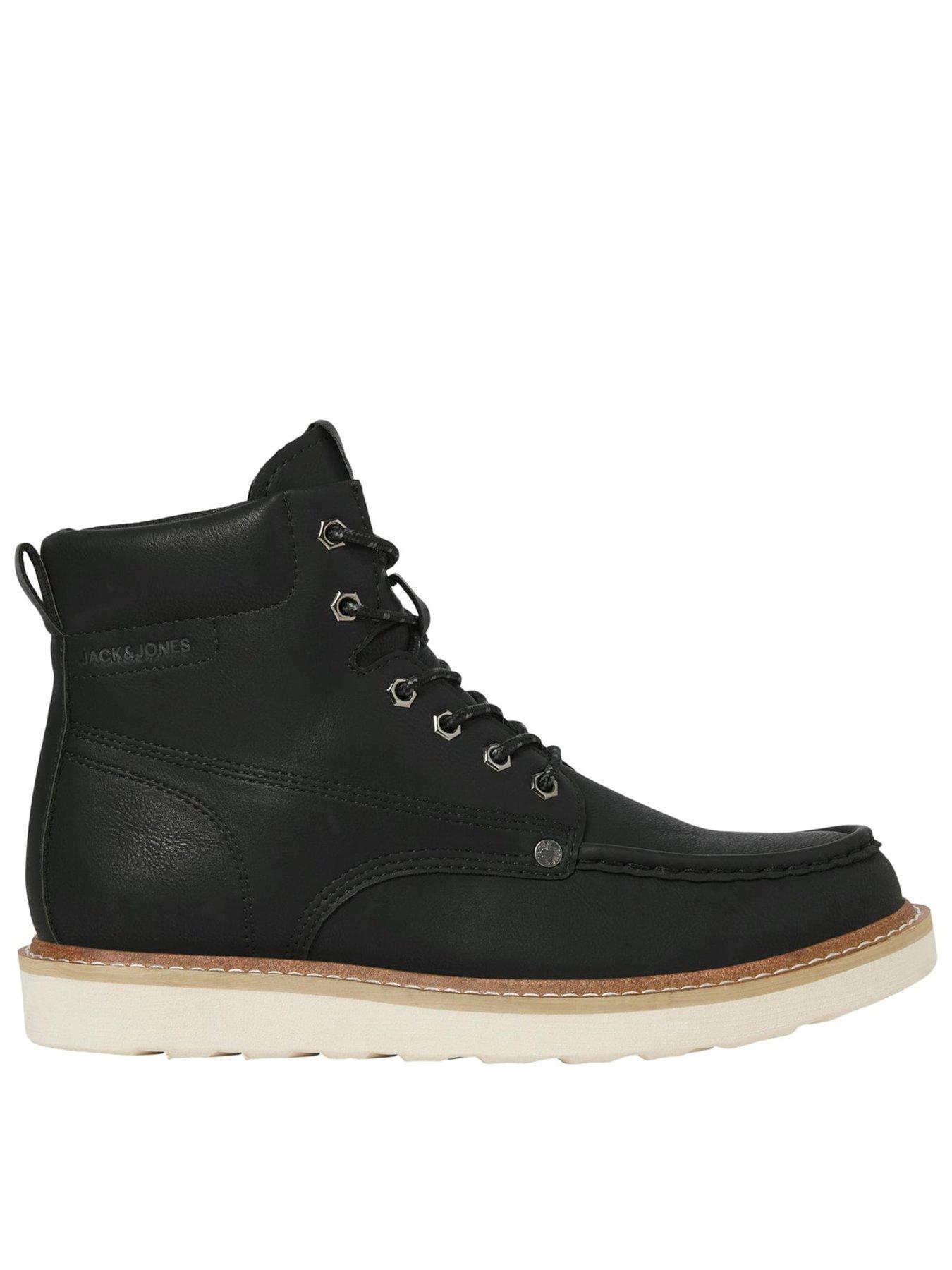 Jack & Jones Men's Anthracite Archway Moc Boots Colour: : Size 12 - Image 3