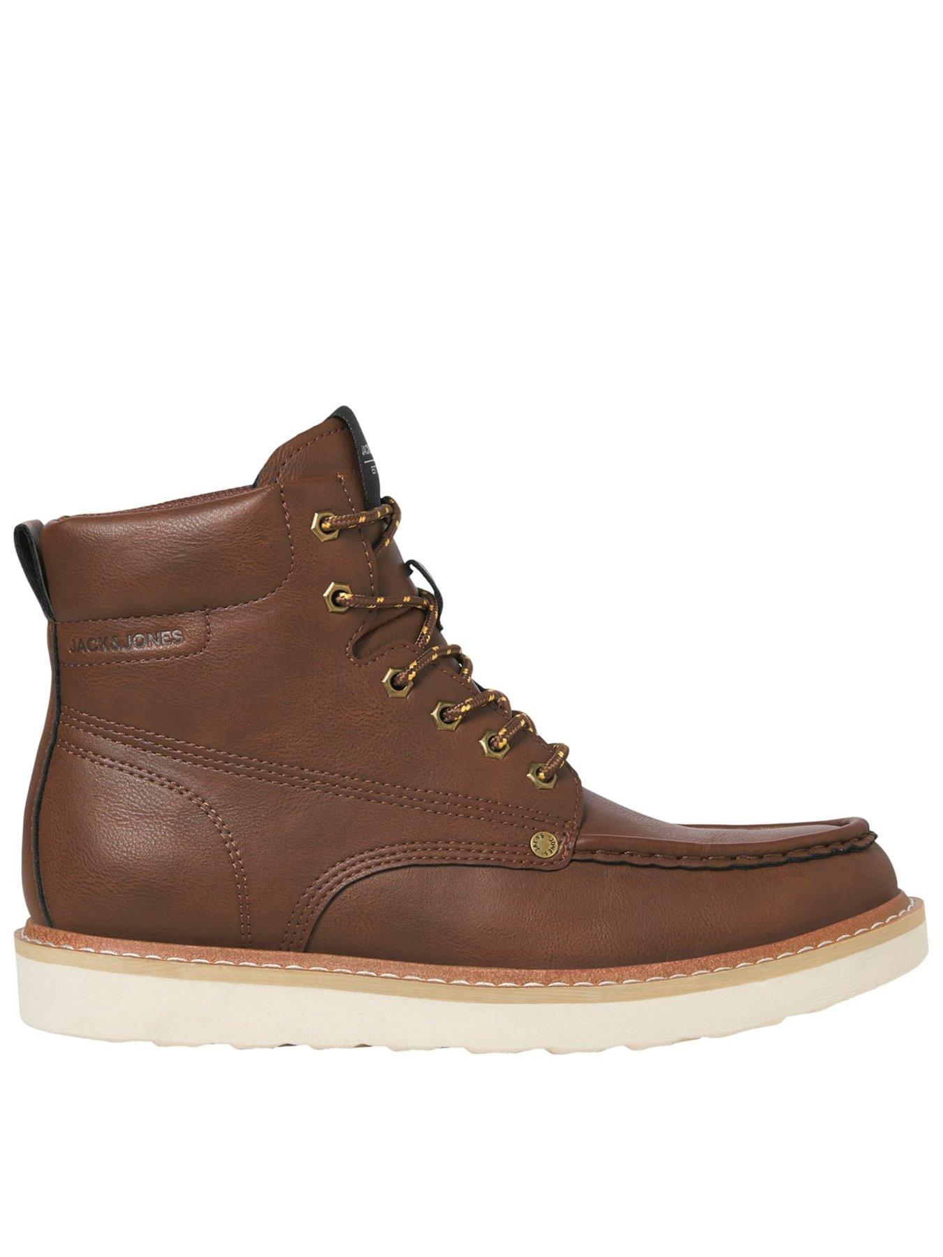 Jack & Jones Men's Cognac Archway Moc Boots Colour: : Size 8 - Image 3