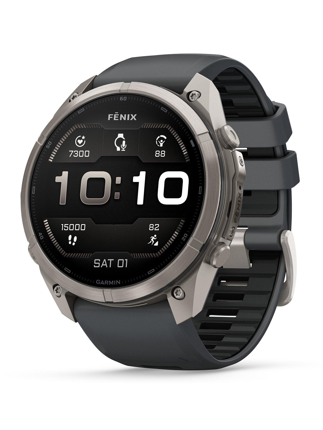 Garmin Fenix 9 Pro Smart Watch - Titanium With Graphite & Black Silicone Band, 51 Mm, Black,Silver/Grey - Image 4