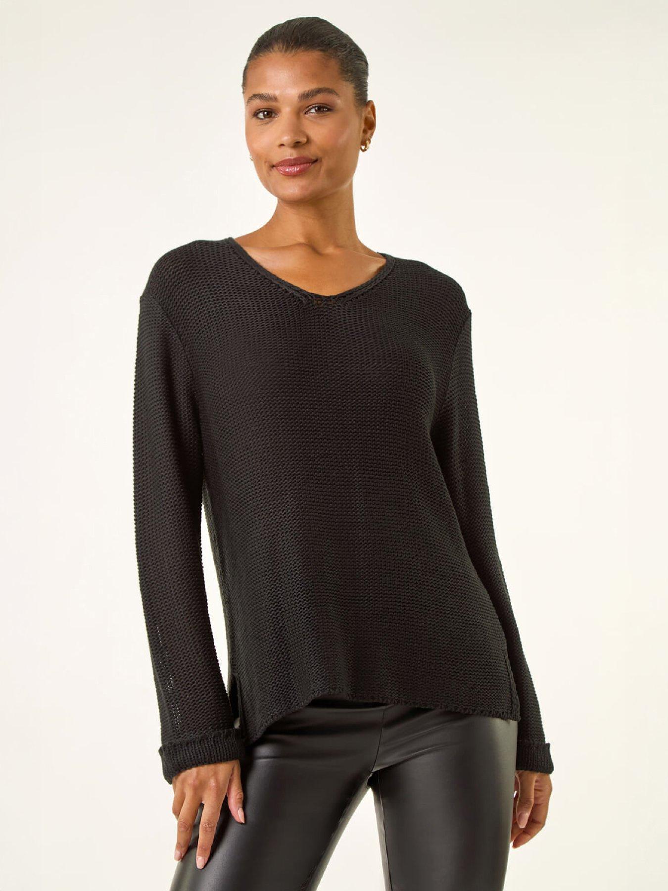 Roman Women's Black Soft Knitted Jumper Small - Image 2