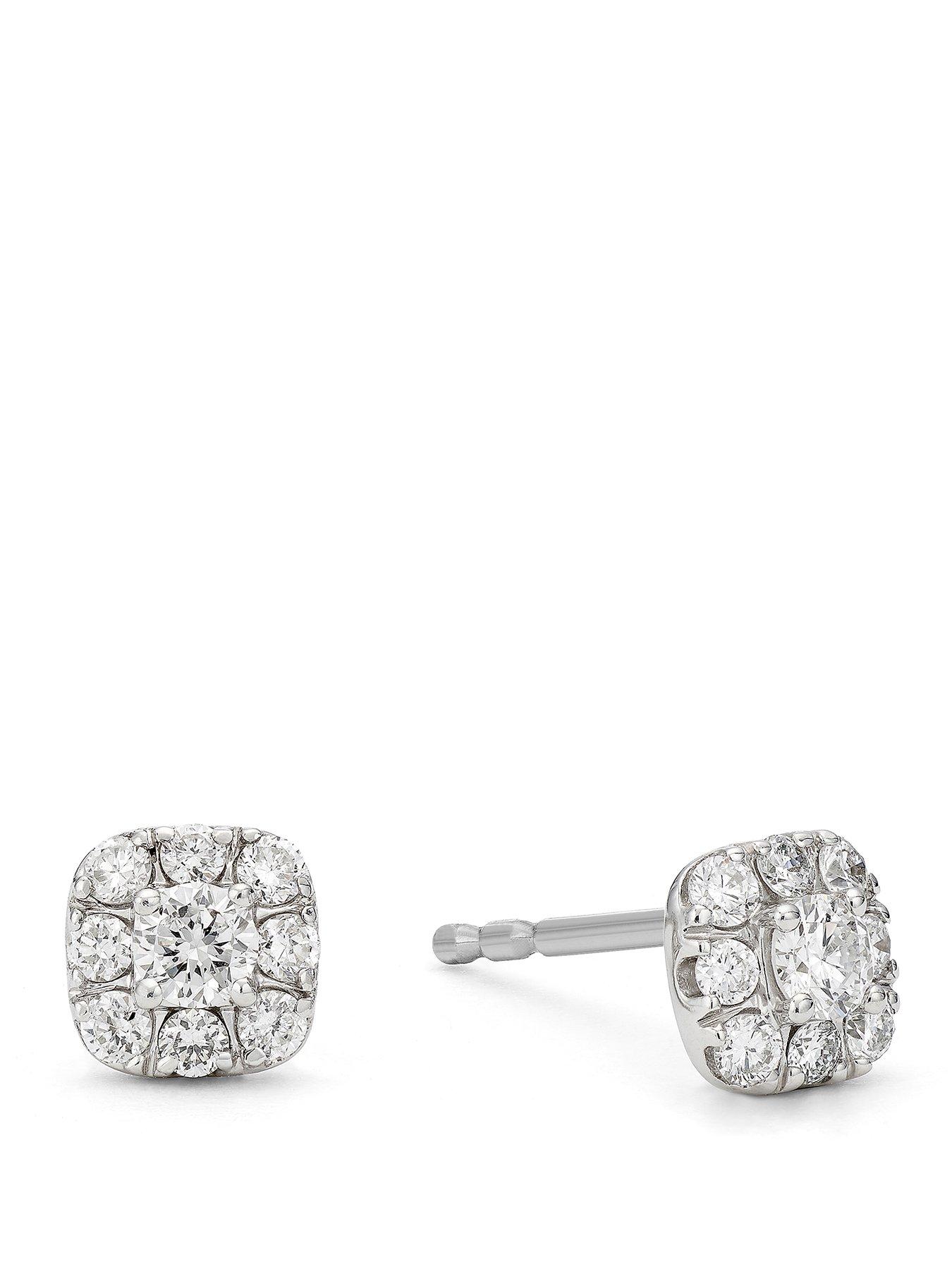 Image 1 of 2 of Harriet by Hsamuel Sterling Silver 0.25ct Lab-Grown Diamond Halo Stud Earrings