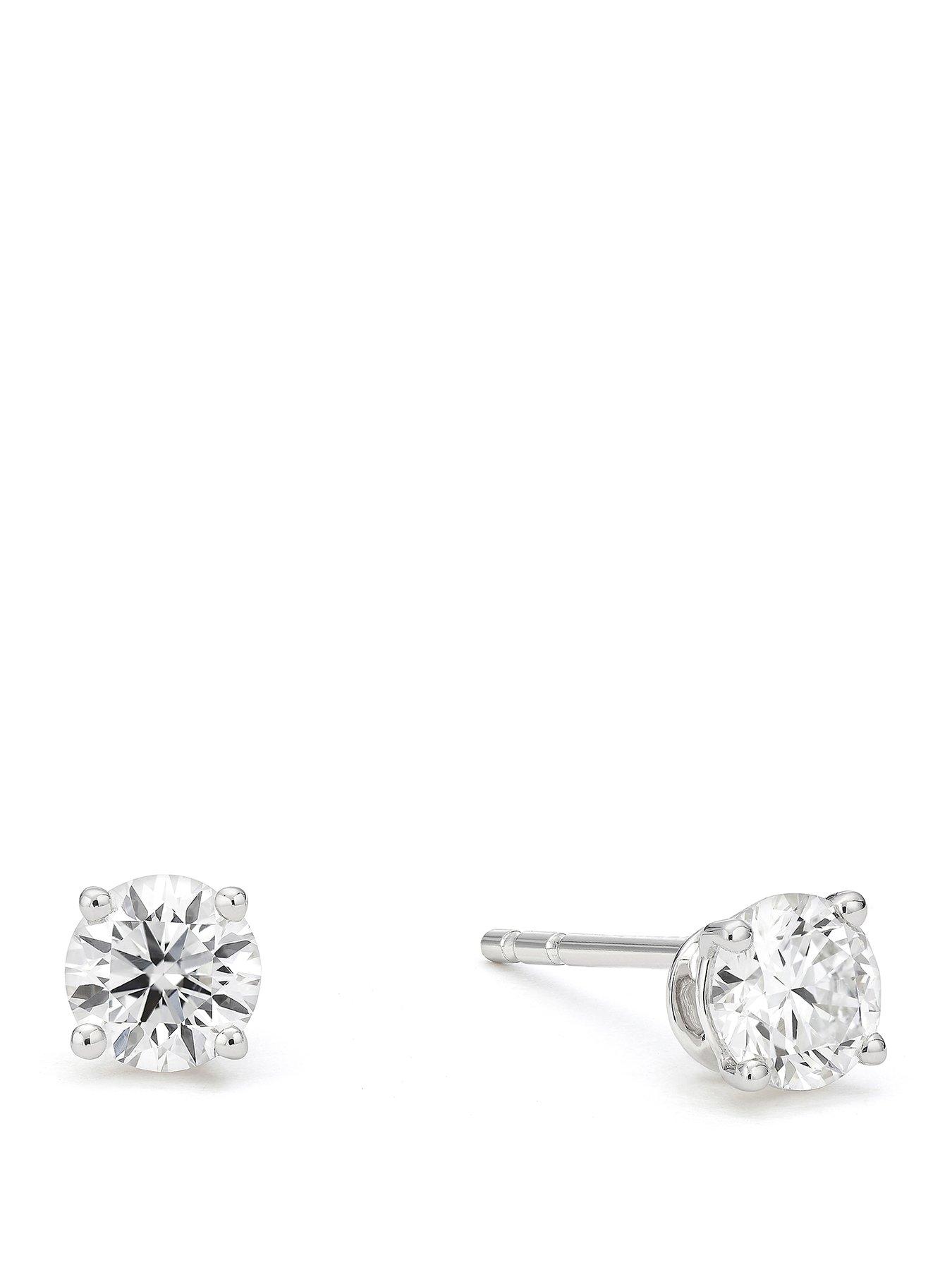 Image 1 of 2 of Harriet Womens Harriet 0.50ct Lab-Grown Diamond 9ct Stud Earrings - White Gold