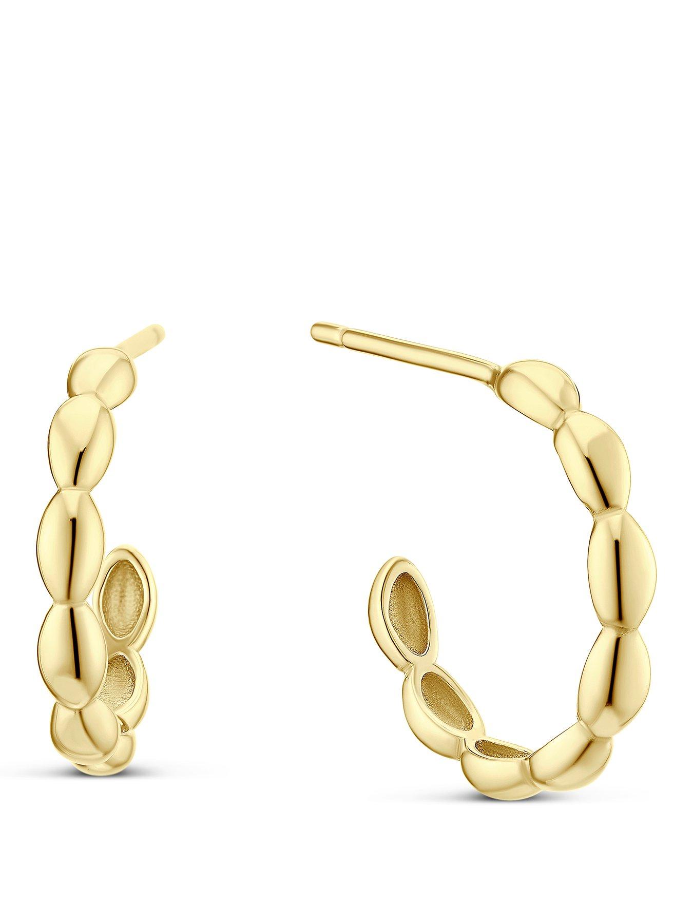 Image 1 of 2 of H. Samuel Sterling Silver Yellow Gold Plated Seed Half Hoop Earrings - One Colour