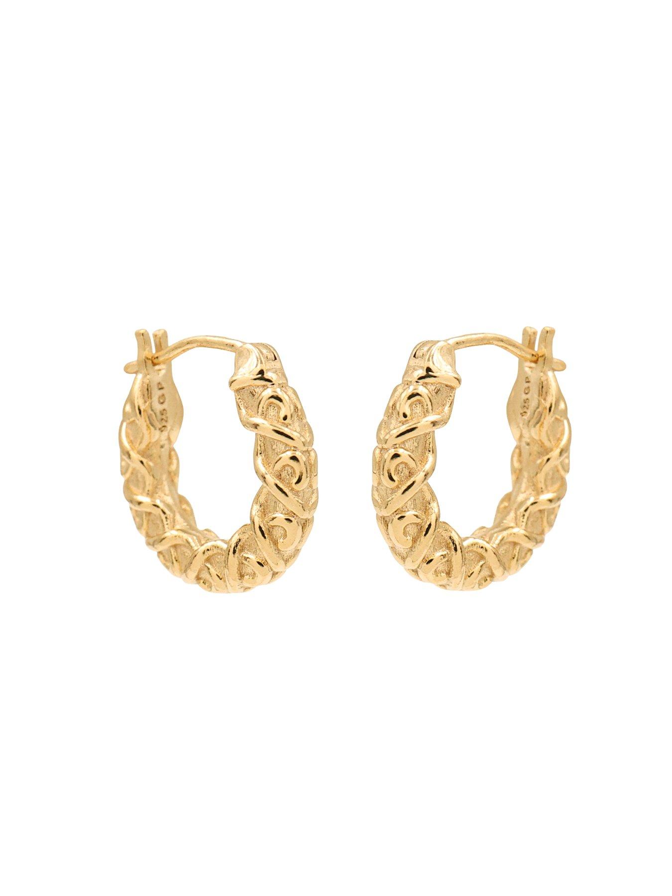 Image 2 of 3 of The Edit Womens Chunky Textured Twist Hoop Earrings - One Colour