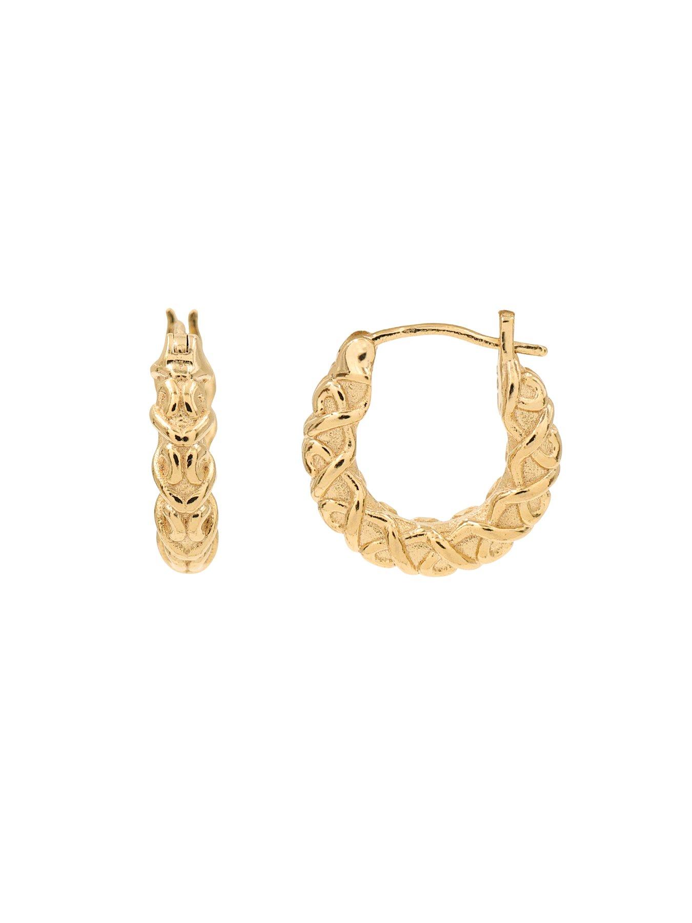 Image 3 of 3 of The Edit Womens Chunky Textured Twist Hoop Earrings - One Colour