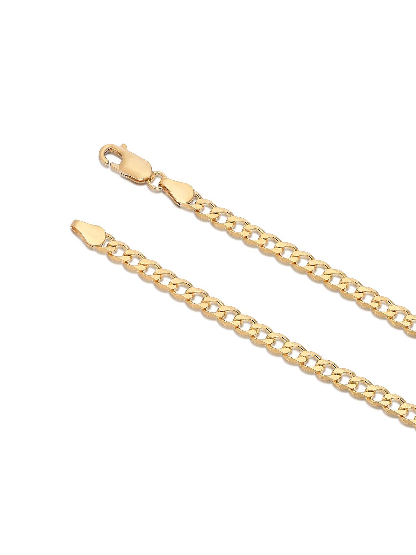 Image 3 of 3 of H. Samuel Mens Flat Curb Yellow Gold Plated Necklace - Gold