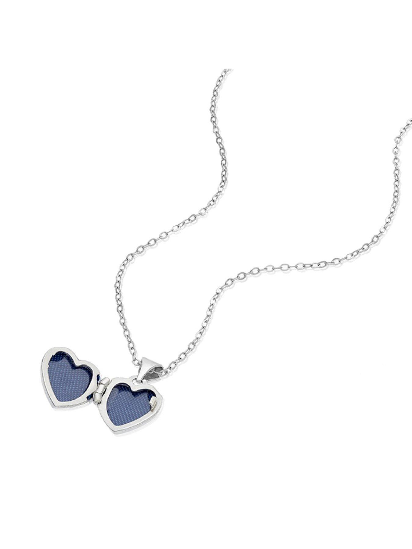 Image 2 of 3 of H. Samuel Girls Pink Enamel Heart Locket Necklace - Silver