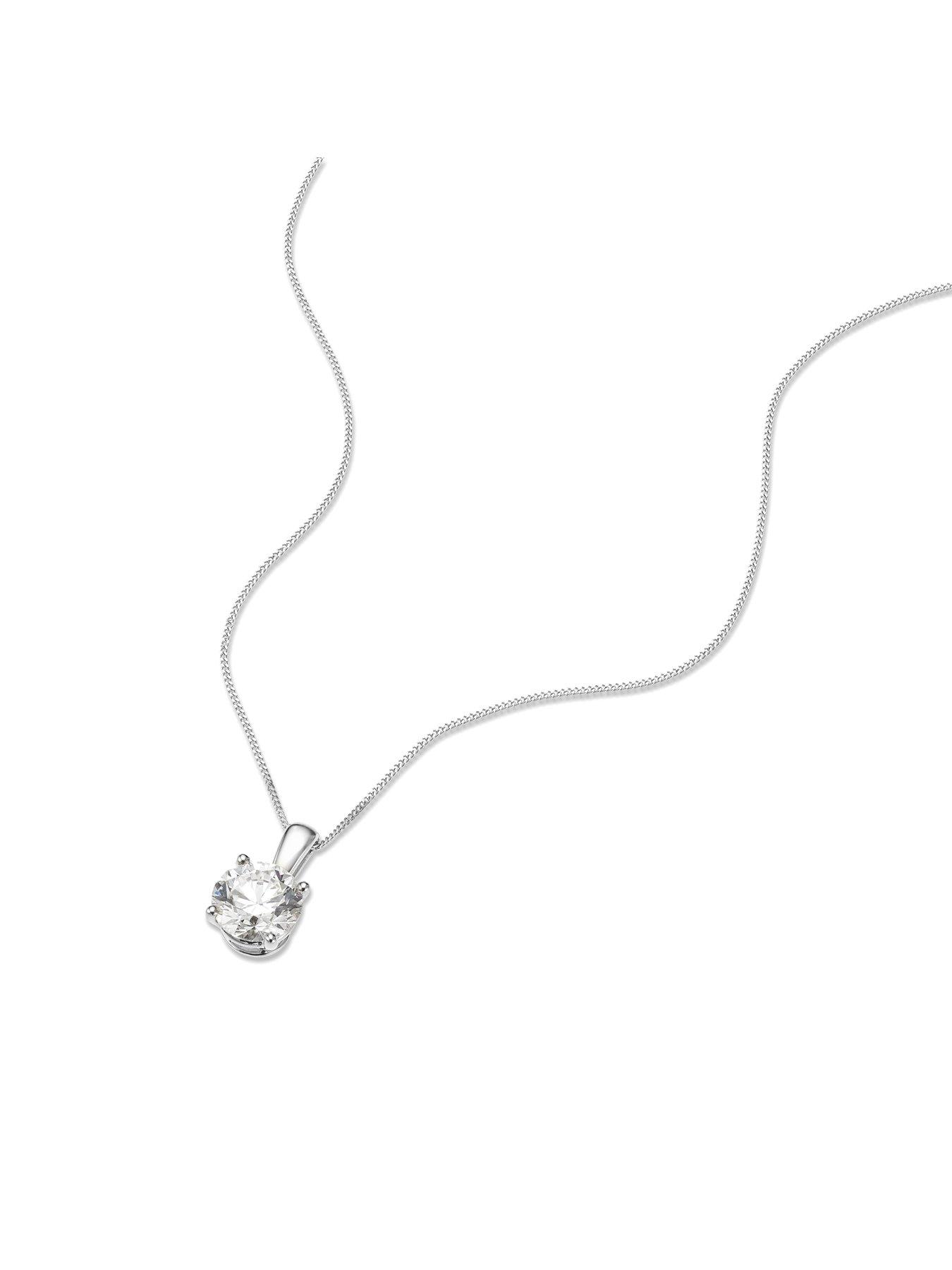 Image 2 of 3 of Harriet Womens 1ct Lab-Grown Diamond Solitaire Pendant Necklace - White Gold
