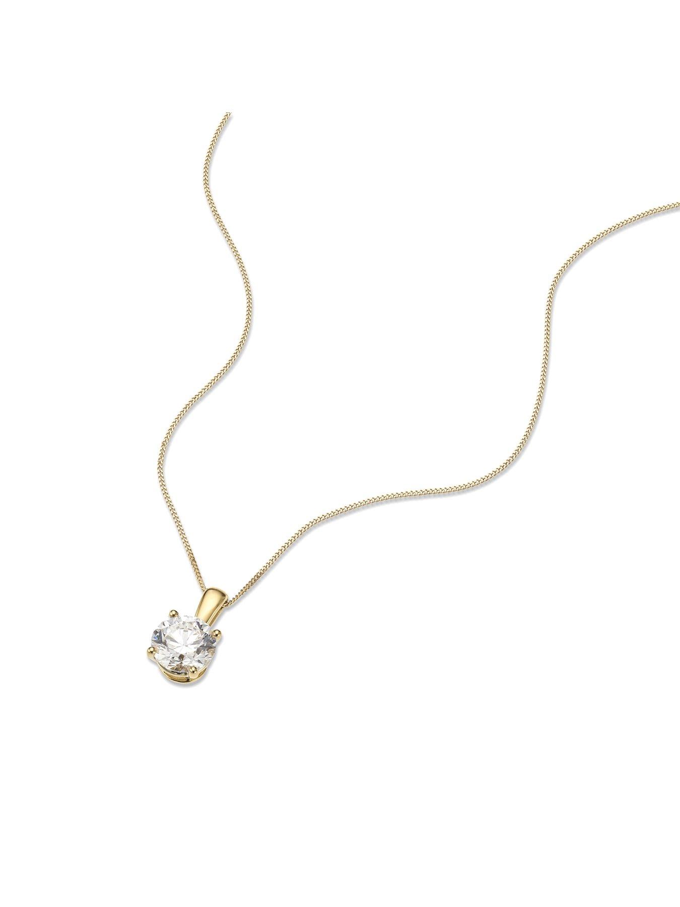 Image 2 of 3 of Harriet Womens 1ct Lab Grown Diamond Solitaire Pendant Necklace - Yellow Gold