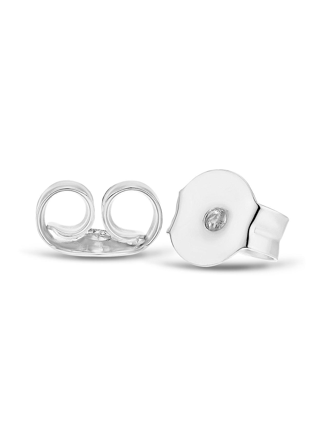 Image 2 of 2 of Ernest Jones Womens Circle Pearl Cubic Zirconia Stud Earrings - Silver