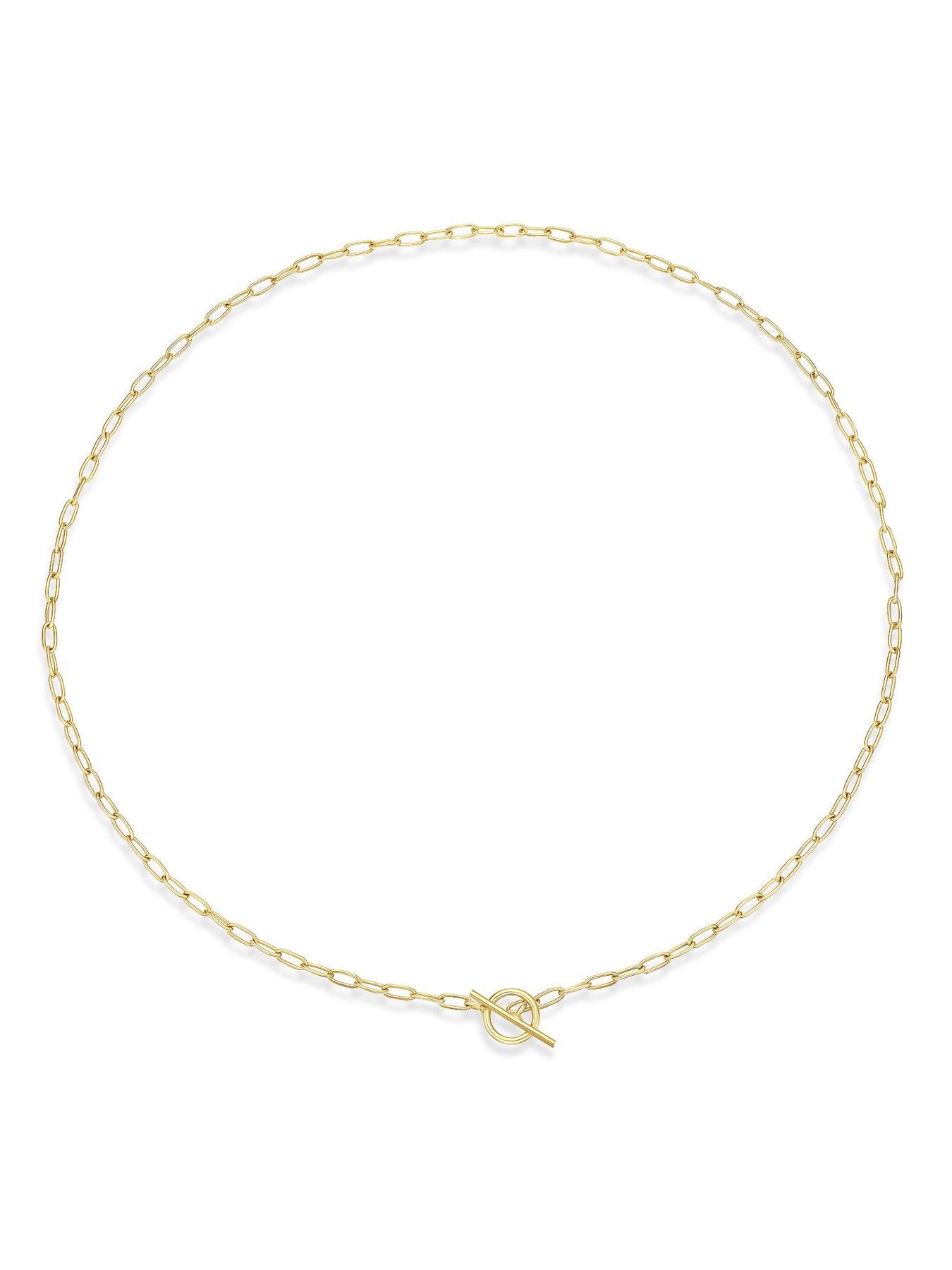 Image 2 of 3 of H. Samuel Womens Sterling Silver T Bar Chain Necklace - Yellow Gold