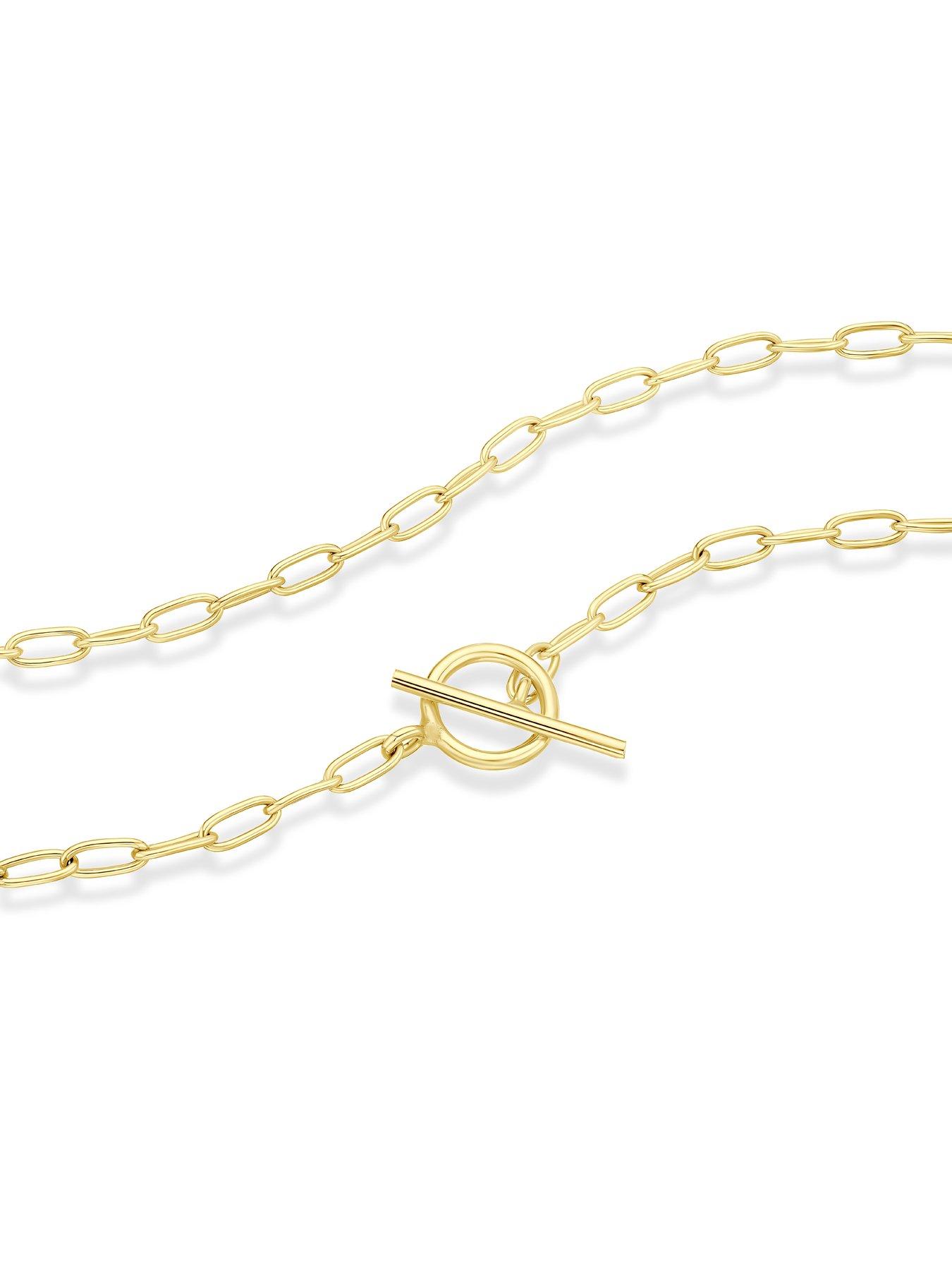 Image 3 of 3 of H. Samuel Womens Sterling Silver T Bar Chain Necklace - Yellow Gold