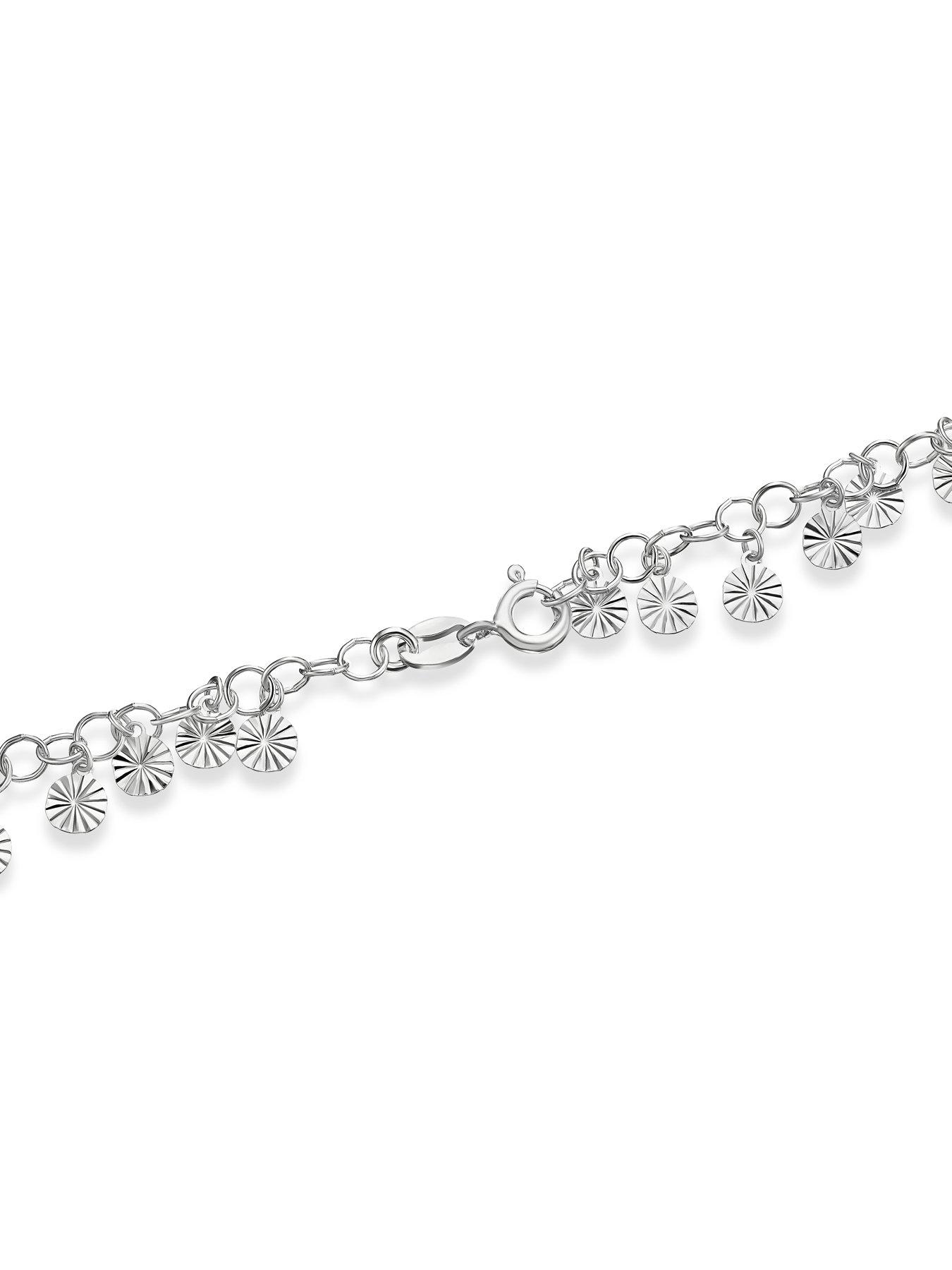 Image 3 of 3 of Ernest Jones Womens Diamond Cut Disc 18 Inch Chain Necklace - One Colour