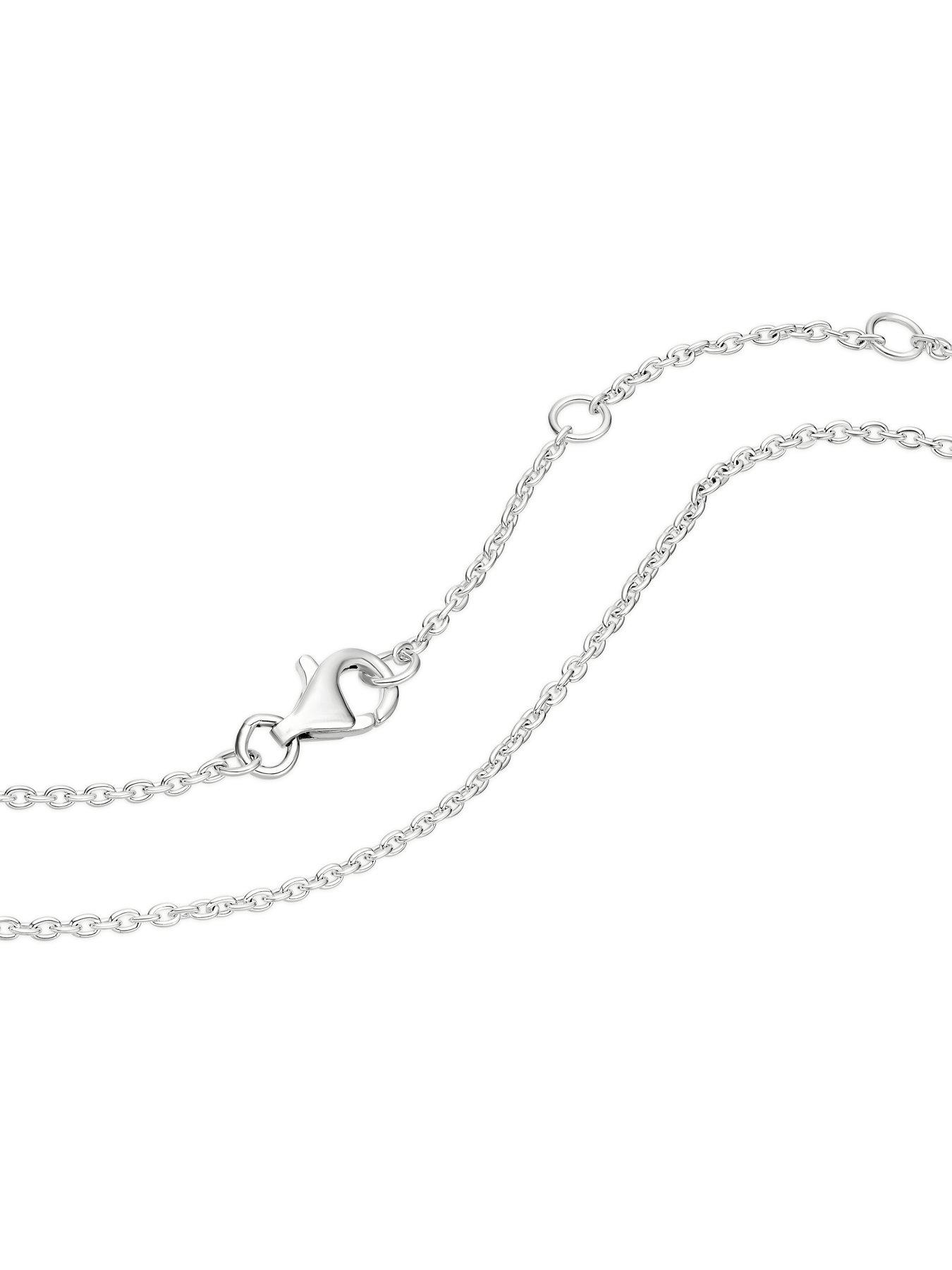 Image 3 of 3 of Ernest Jones Womens Cubic Zirconia Link Pendant Necklace - Silver